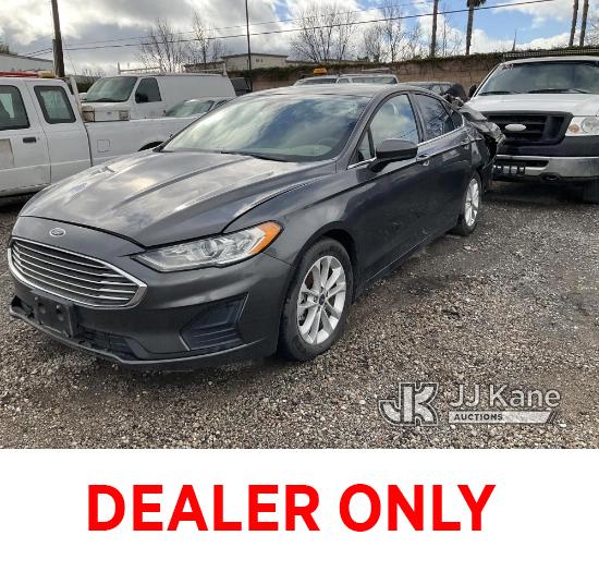 (Jurupa Valley, CA) 2019 Ford Fusion 4-Door Sedan Not Running, Interior Parts Stripped, Rear End Dam