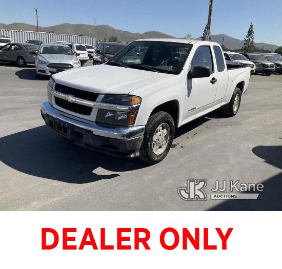 (Jurupa Valley, CA) 2005 Chevrolet Colorado Extended-Cab Pickup Truck Runs & Moves, Airbag Light On