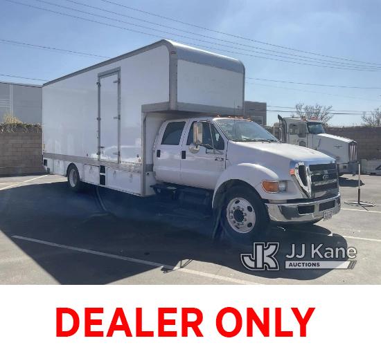 (Jurupa Valley, CA) 2007 Ford F650 Crew Cab Van Body Truck Not Running, Condition Unknown) (Has Elec