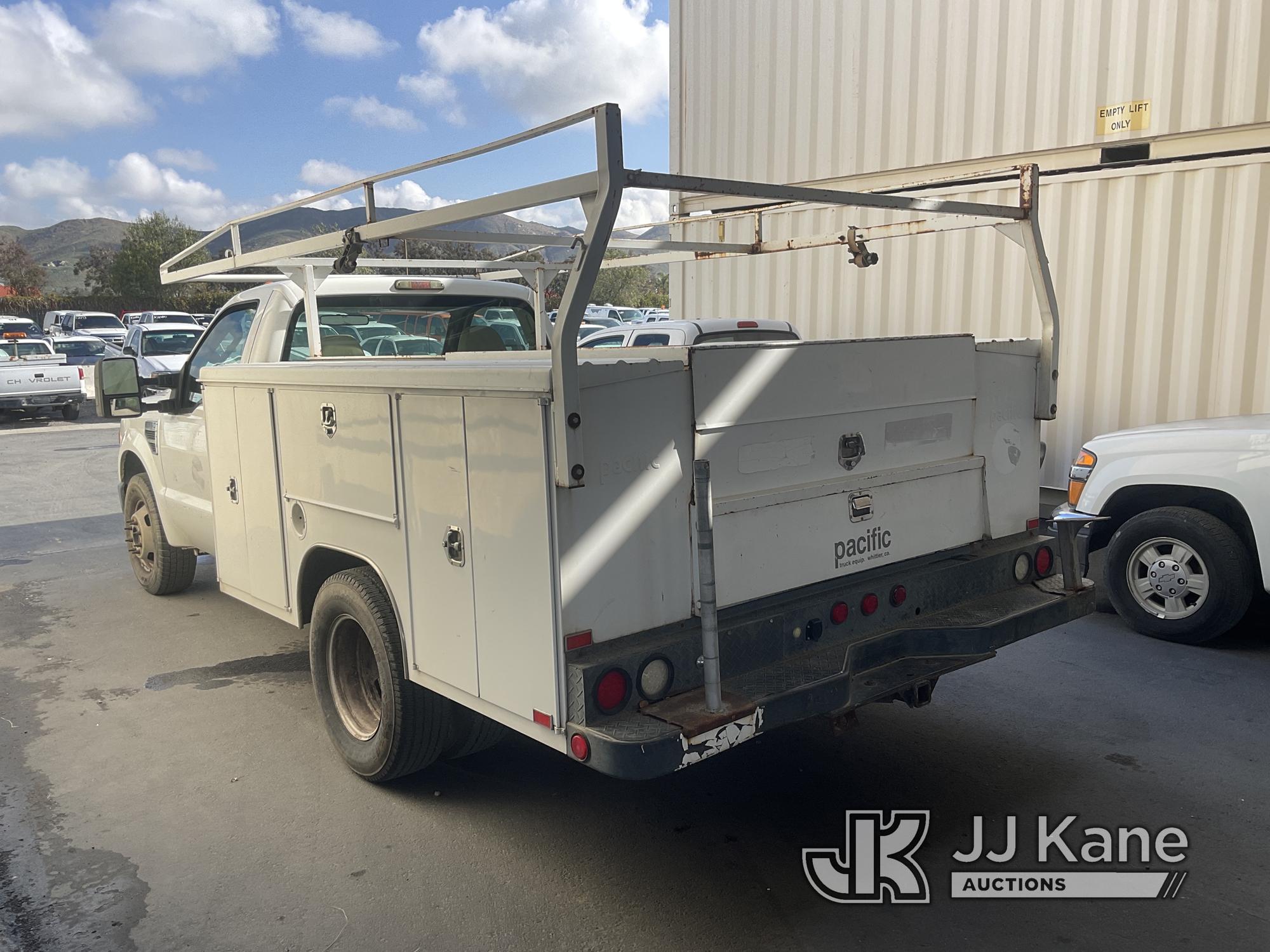 (Jurupa Valley, CA) 2008 Ford F-350 SD Utility Truck Runs & Moves, Check Engine Light Is On