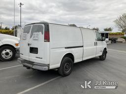 (Jurupa Valley, CA) 2000 Chevrolet Express 3500 Extended Cargo Van Runs & Moves, Check Engine Light