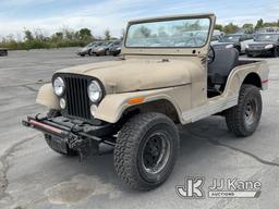 (Salt Lake City, UT) 1975 Jeep CJ 4X4 Sport Utility Vehicle Runs & Moves) (No Brakes!!