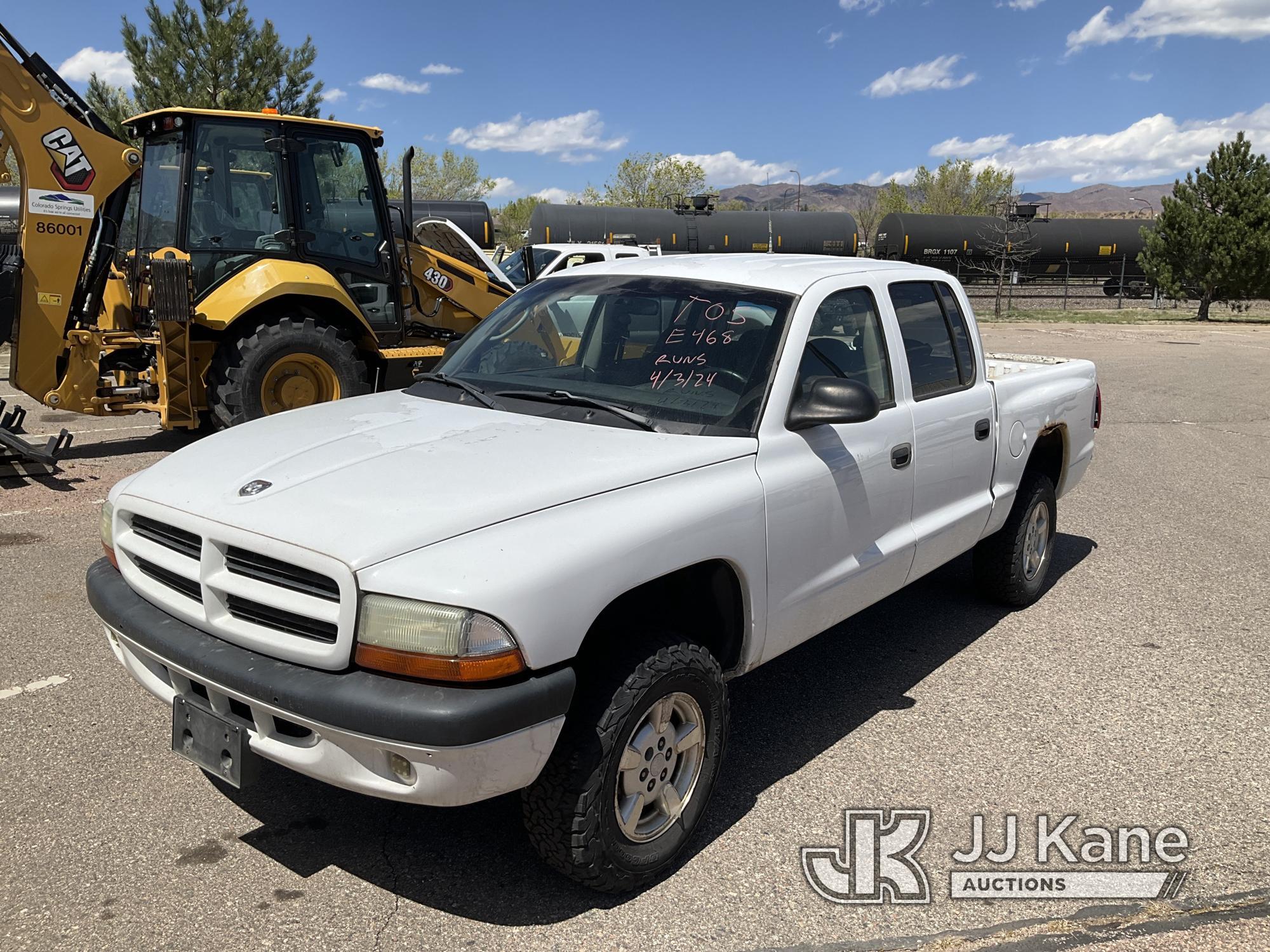 (Castle Rock, CO) 2002 Dodge Dakota 4x4 Crew-Cab Pickup Truck Runs & Moves