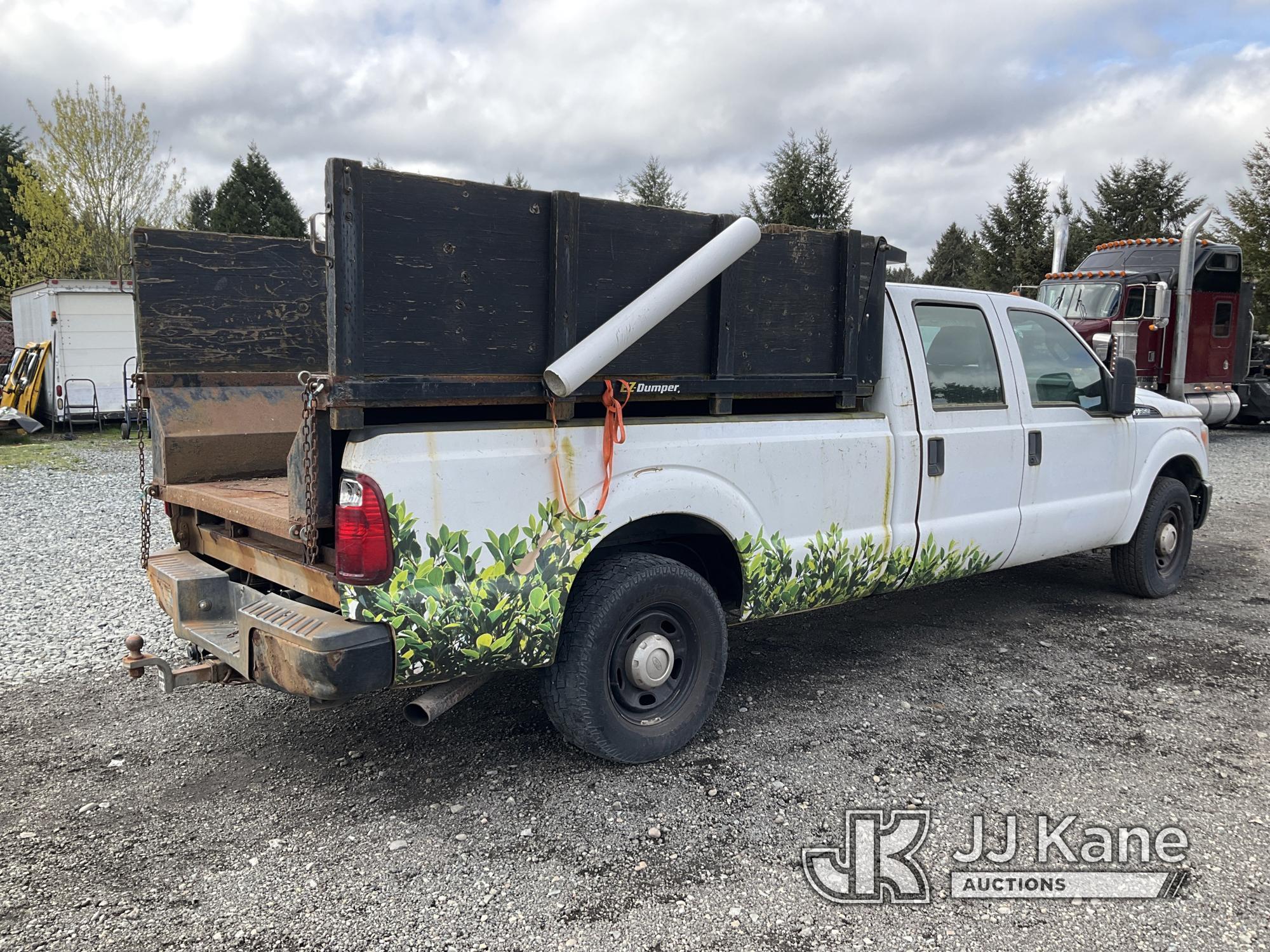 (Tacoma, WA) 2015 Ford F350 Crew-Cab Pickup Truck Not Running, Condition Unknown) (Truck Will Not St