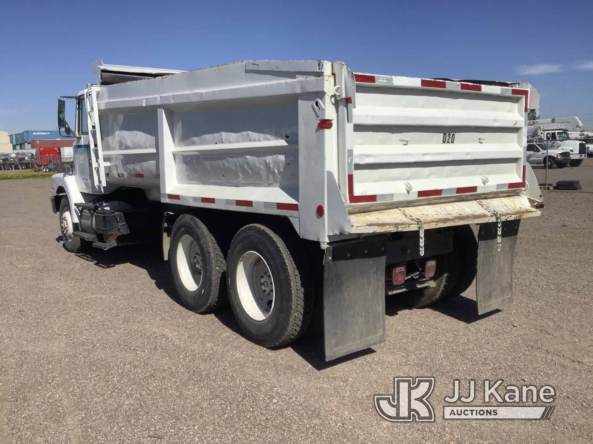 (Phoenix, AZ) 1990 WhiteGMC WG T/A Dump Truck Runs & Moves, Upper Operates