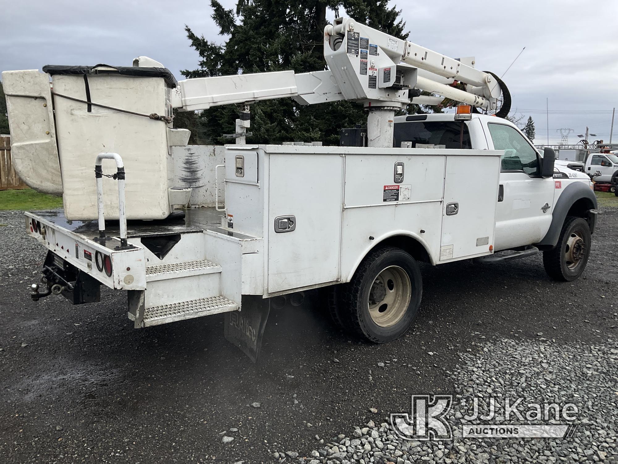 (Tacoma, WA) Altec AT37G, Articulating & Telescopic Bucket Truck mounted behind cab on 2015 Ford F55