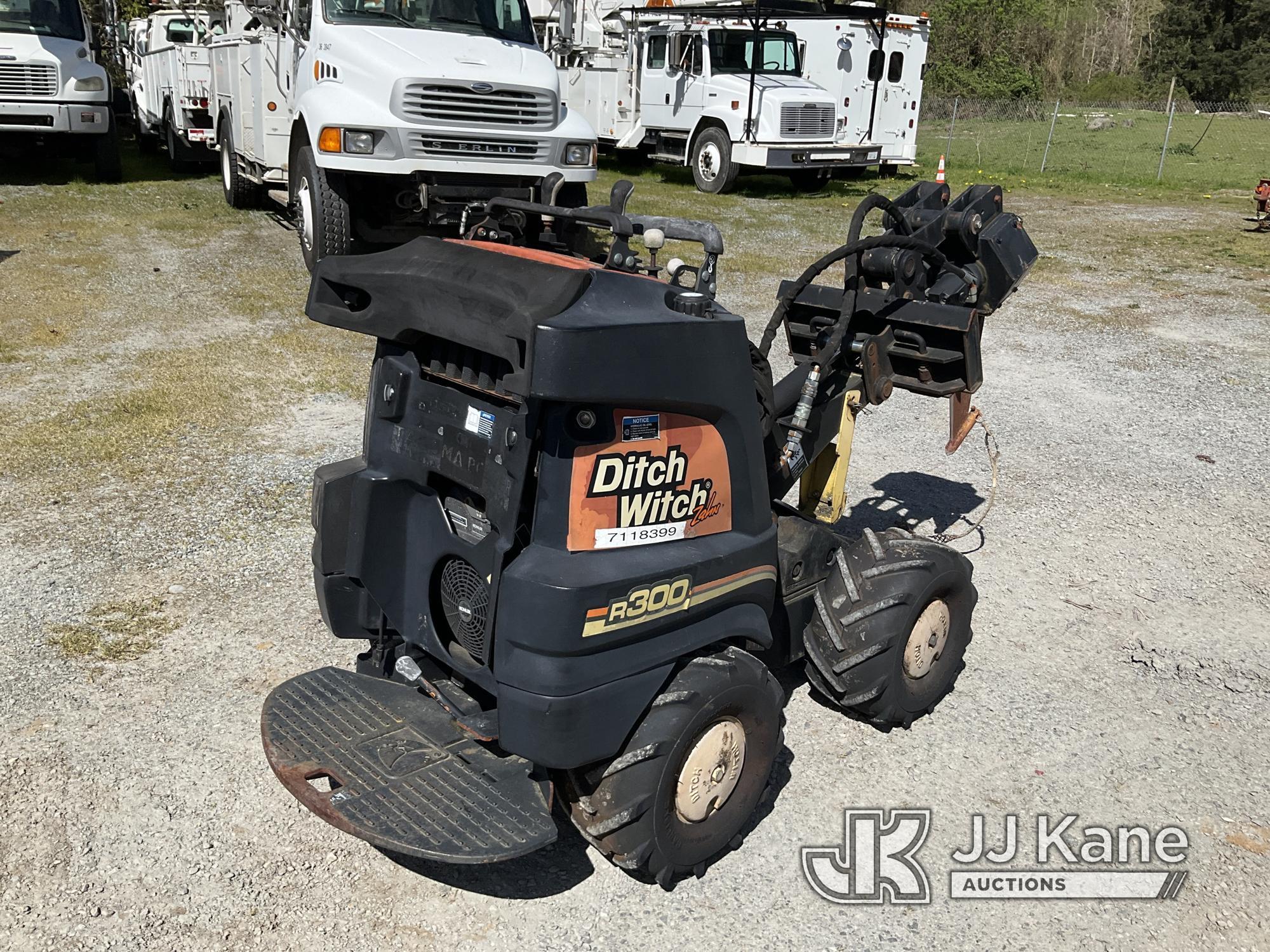 (Tacoma, WA) 2010 Ditch Witch R300 Walk-Behind Rubber Tired Trencher Runs, Moves & Operates