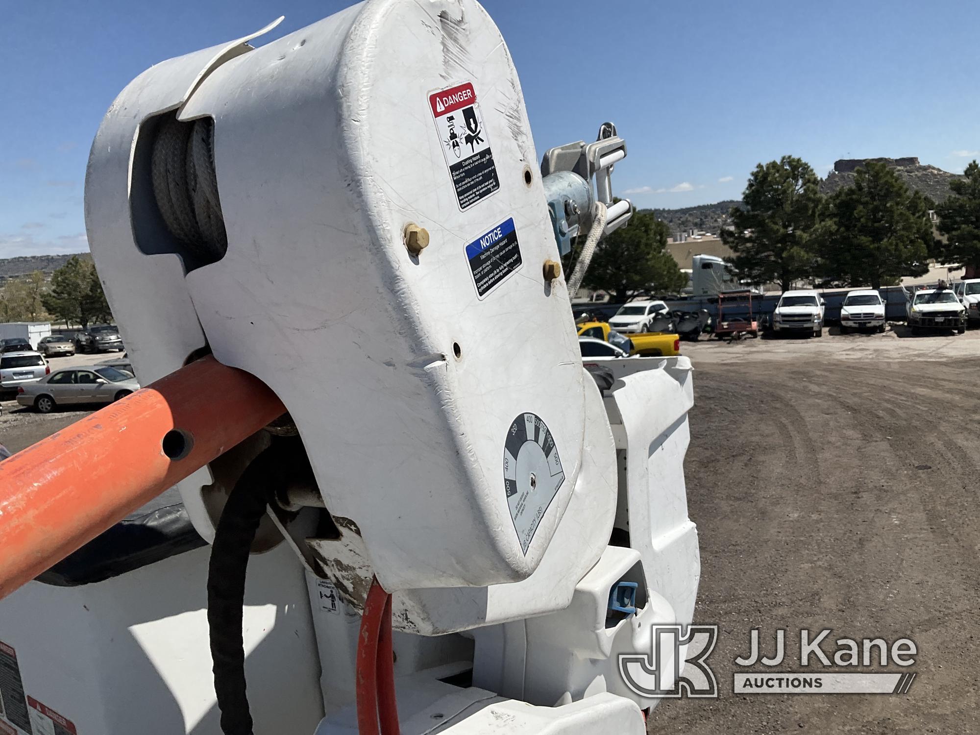 (Castle Rock, CO) Altec TA55, Articulating & Telescopic Material Handling Bucket Truck mounted behin