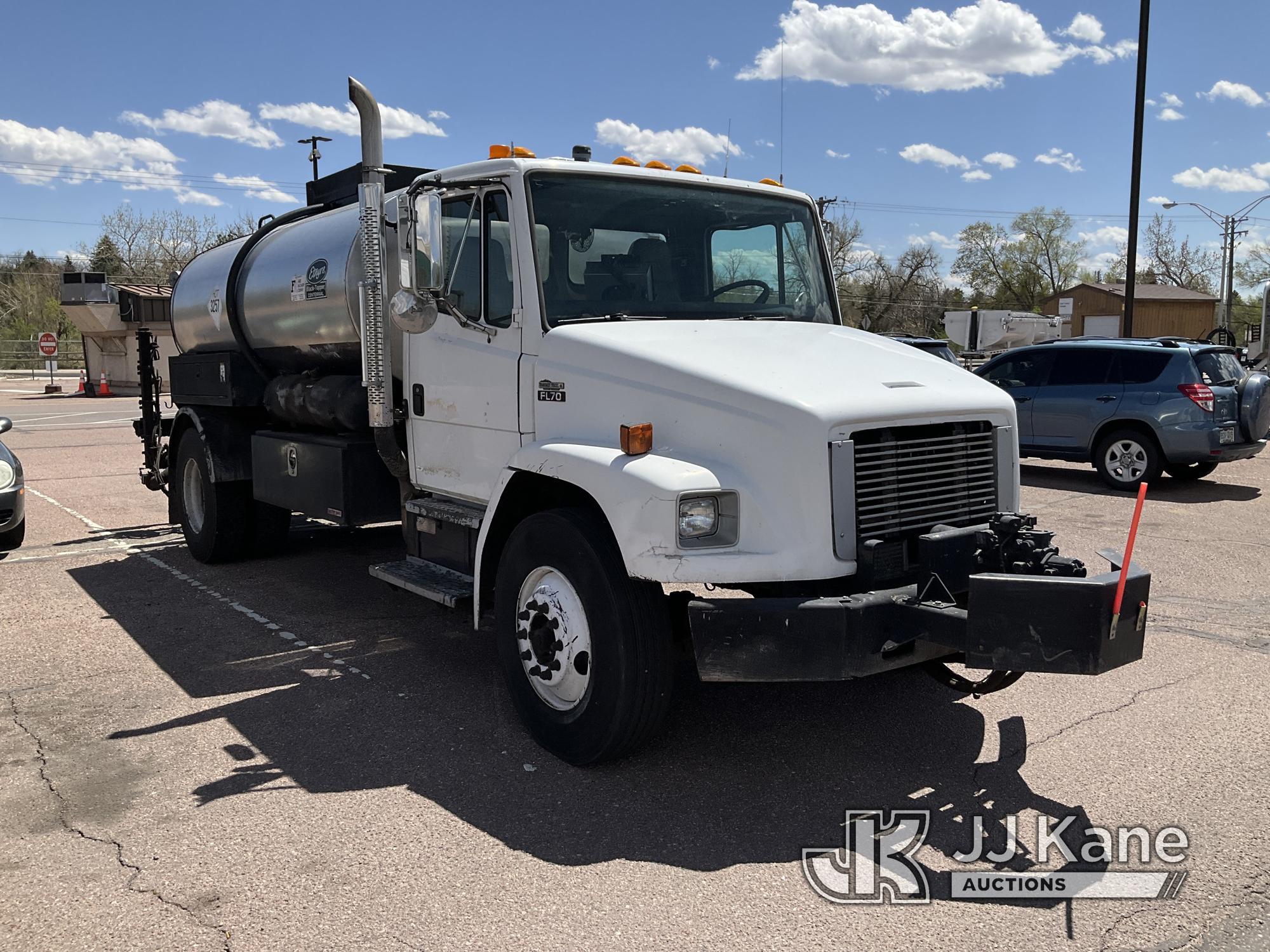 (Castle Rock, CO) 1999 Freightliner FL70 Flatbed/Tank Truck Runs, Moves & Operates.) (Seller States: