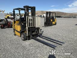 (Las Vegas, NV) 1997 Yale GLC050 Solid Tired Forklift, 5,000 Lb. Missing LPG Tank Jump To Start, Run