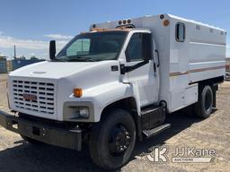 (Keenesburg, CO) 2006 GMC C6500 Chipper Dump Truck Runs & Moves) (Runs Rough, Knocks, Smokes, Check