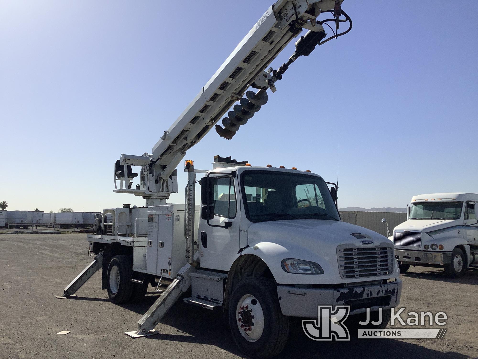 (Phoenix, AZ) Altec DM47B-TR, Digger Derrick rear mounted on 2017 Freightliner M2 106 4x4 Flatbed/Ut