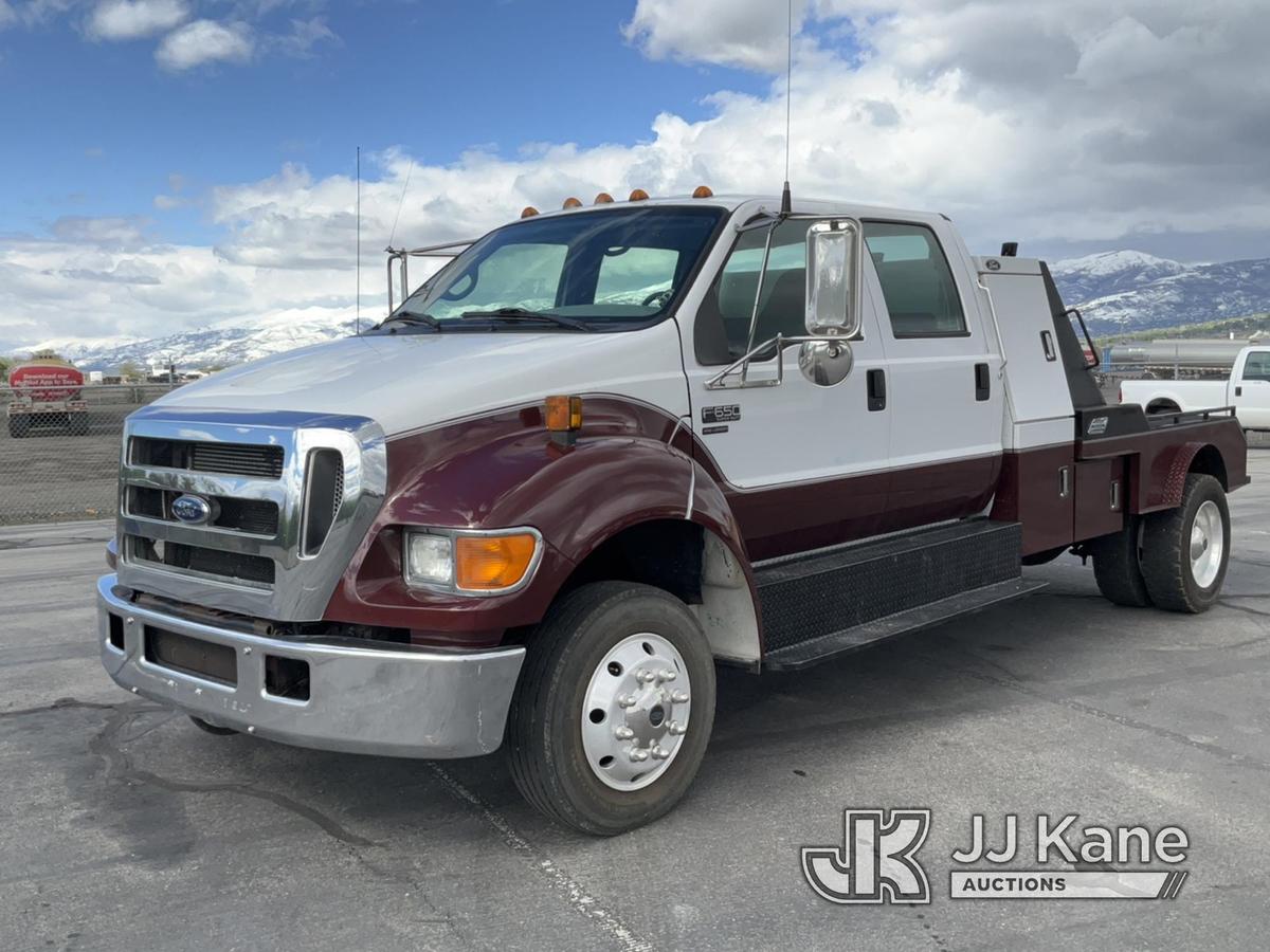 (Salt Lake City, UT) 2007 Ford F650 Crew-Cab Flatbed Truck Runs & Moves