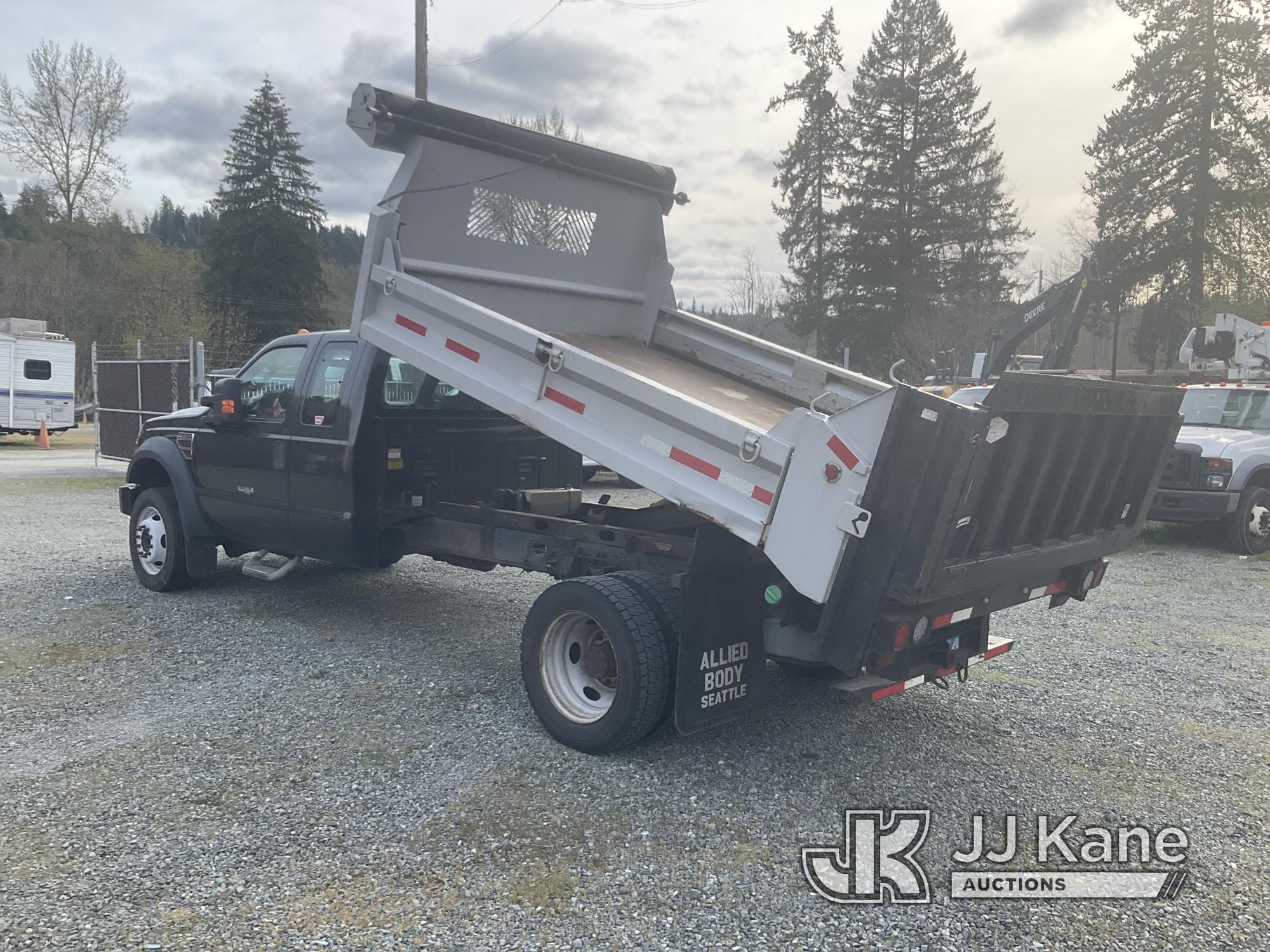 (Eatonville, WA) 2008 Ford F450 Dump Flatbed Truck Runs & Moves, Dump & Tommy Gates Operates)( Check