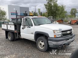(Portland, OR) 2006 Chevrolet Silverado 3500 Dump Flatbed Truck Runs, Moves & Operates) (Paint Damag