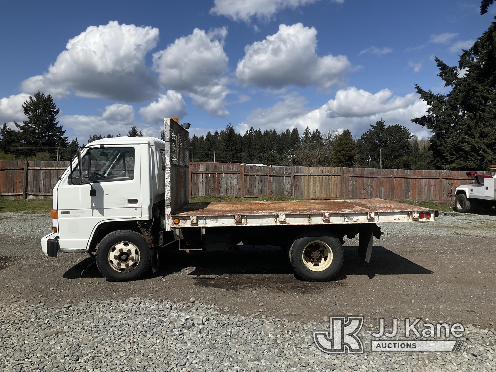 (Tacoma, WA) 1992 Isuzu NPR Flatbed/Dump Truck Runs, Moves & Operates