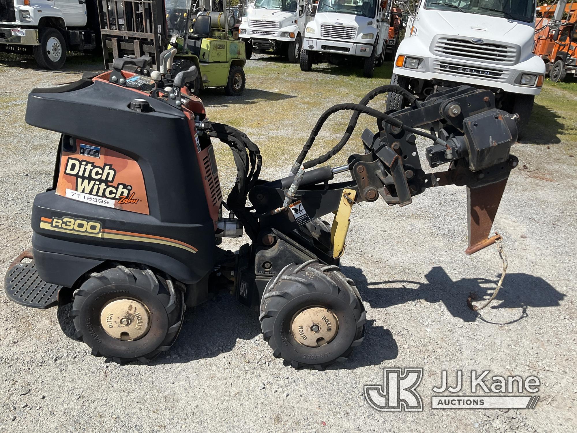 (Tacoma, WA) 2010 Ditch Witch R300 Walk-Behind Rubber Tired Trencher Runs, Moves & Operates