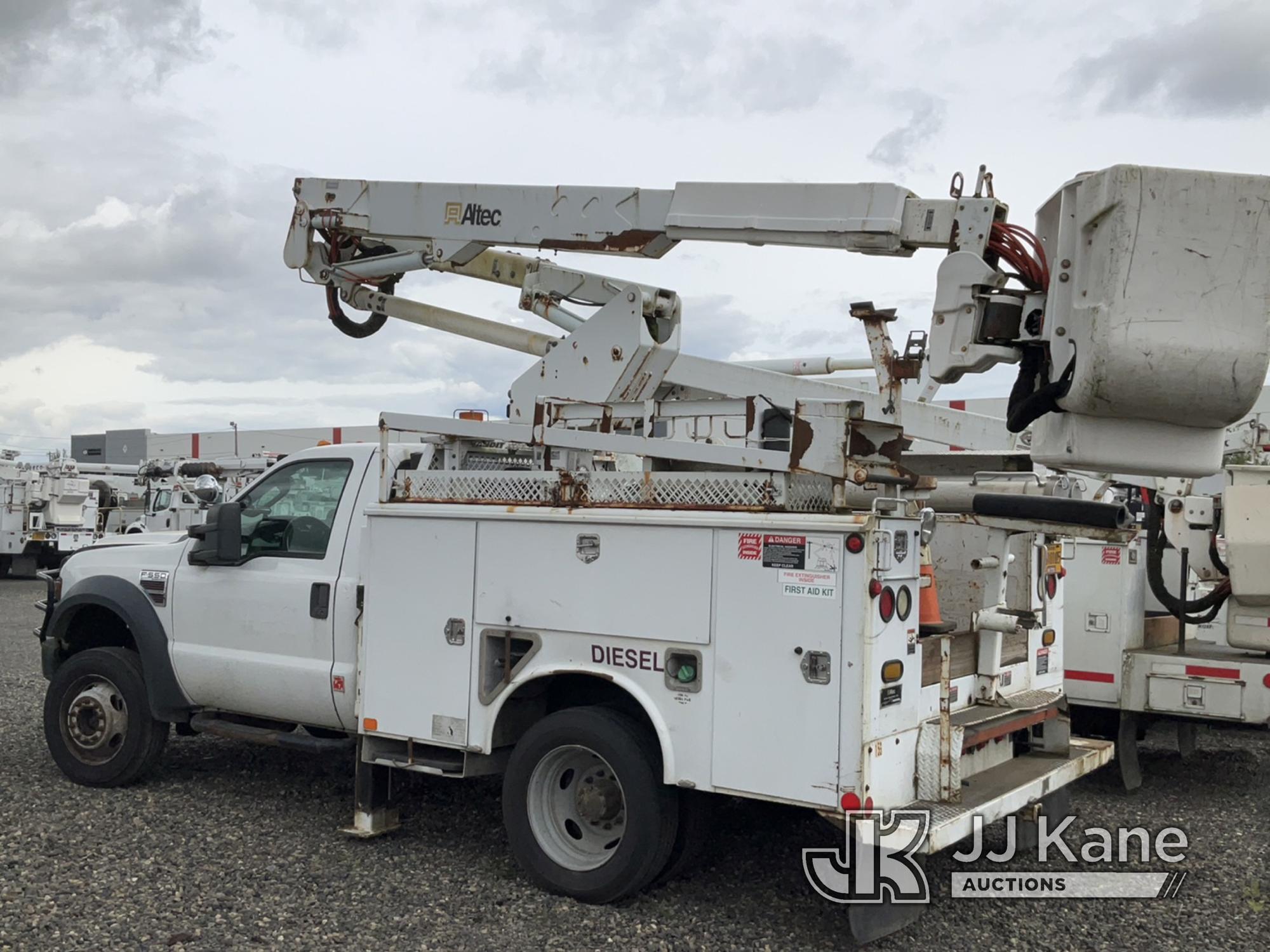 (Portland, OR) Altec AT37G, Articulating & Telescopic Bucket mounted behind cab on 2009 Ford F550 4x