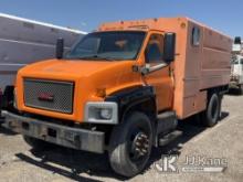 2008 GMC C6500 Chipper Dump Truck Not Running, Condition Unknown) (Seller States: Driver And Passeng