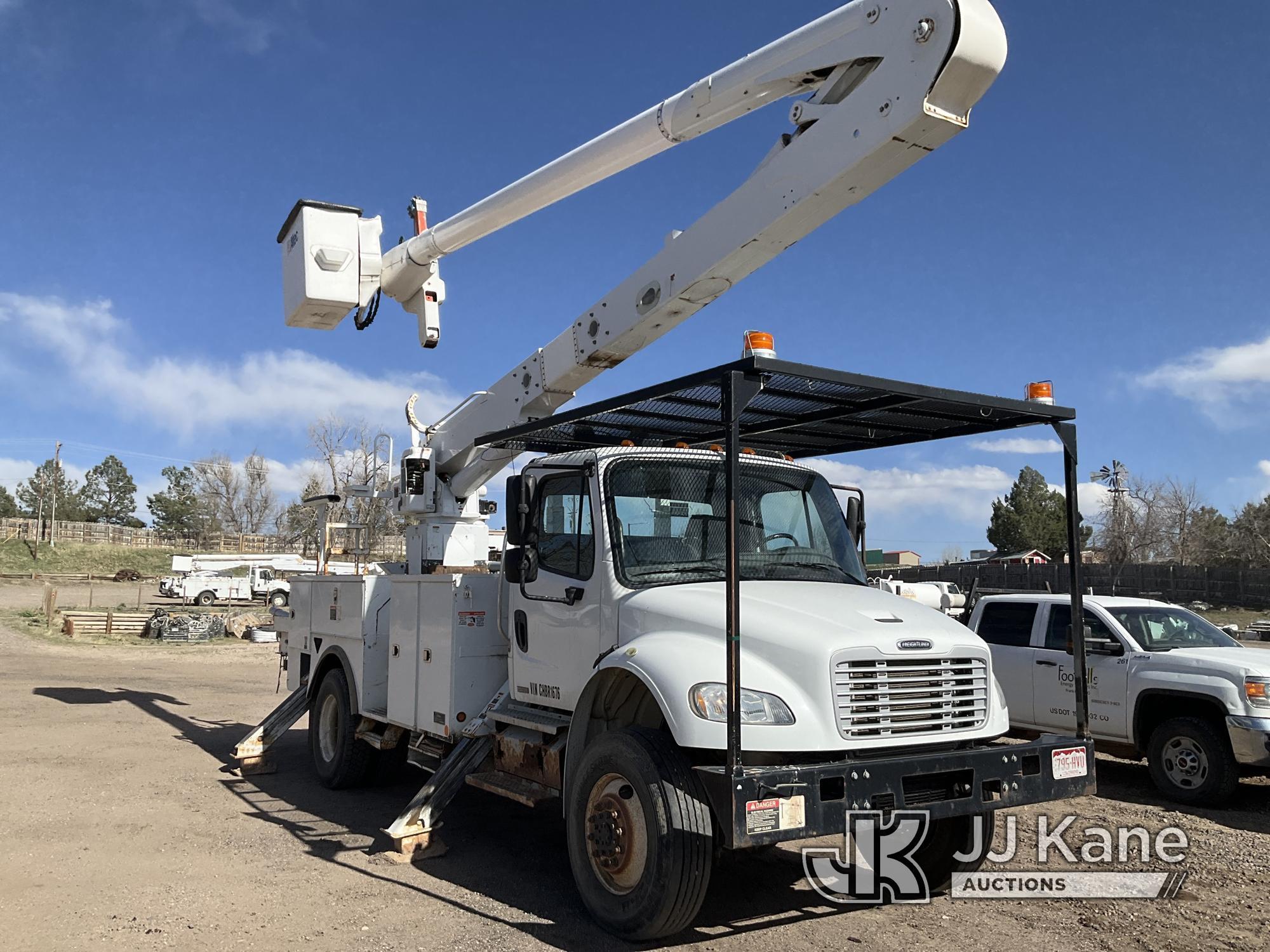 (Franktown, CO) Altec AA55-MH, Material Handling Bucket Truck rear mounted on 2012 Freightliner M2 1