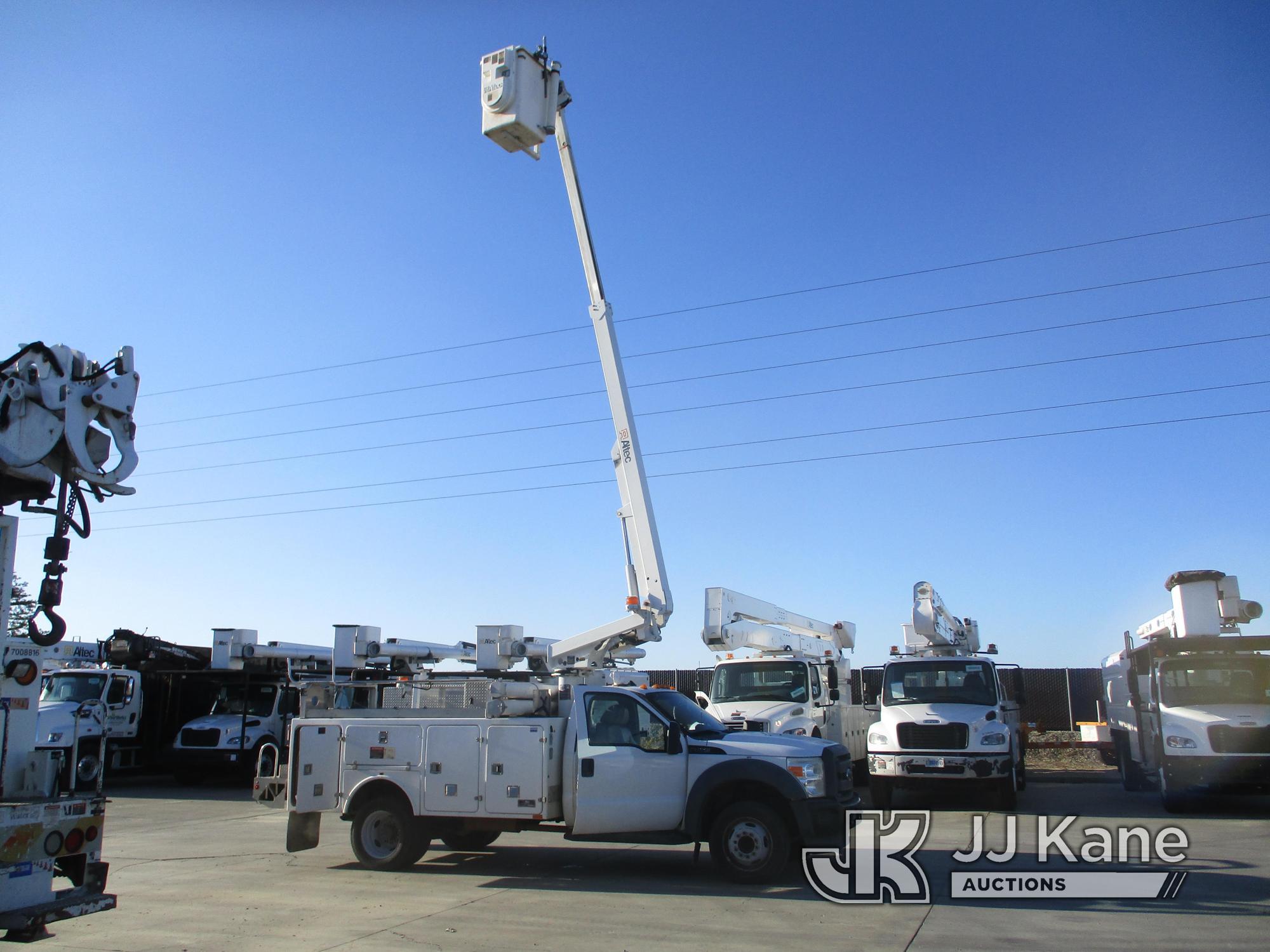 (Bakersfield, CA) Altec AT200-A, Telescopic Non-Insulated Bucket mounted behind cab on 2012 Ford F45