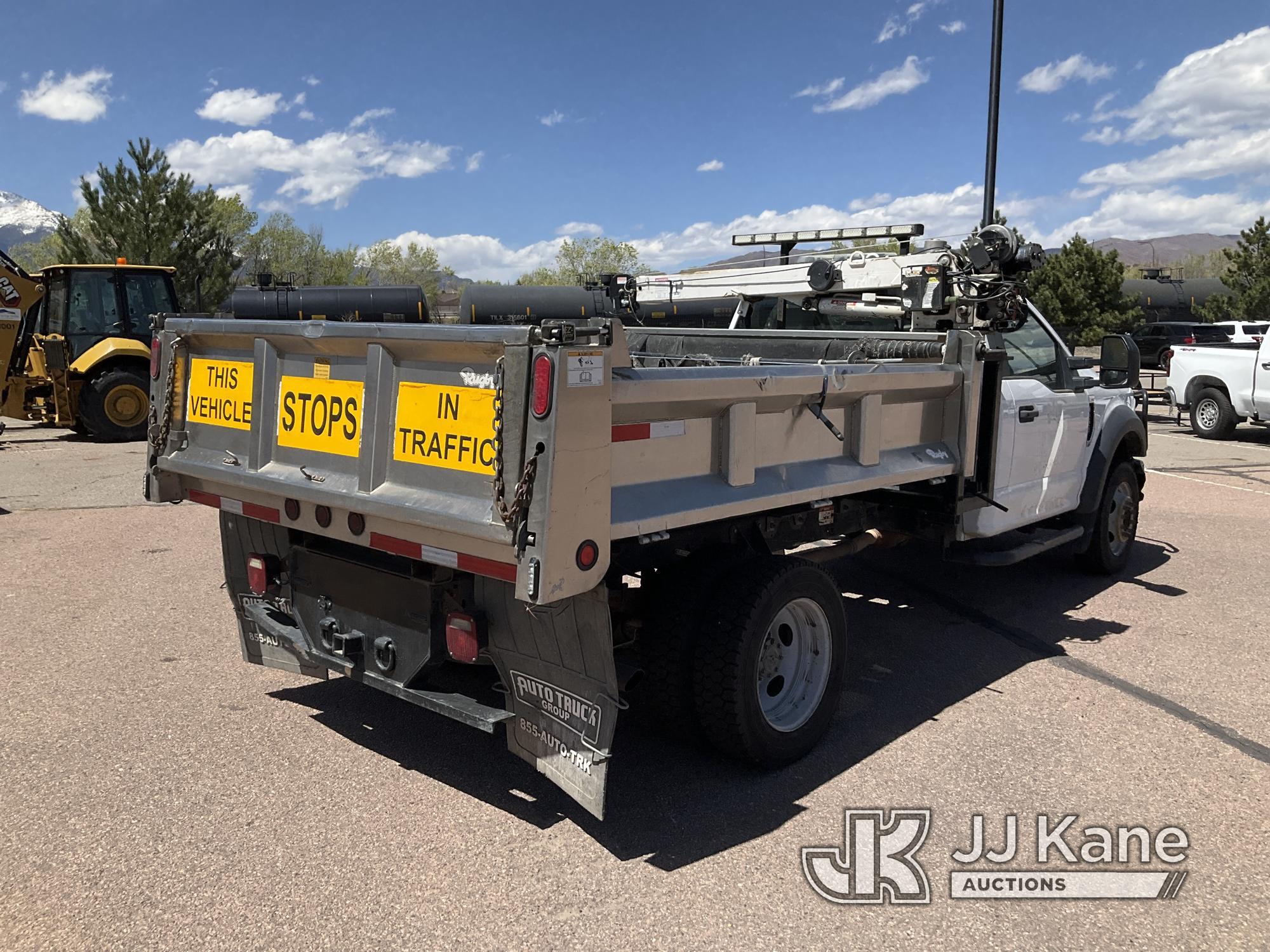 (Castle Rock, CO) 2017 Ford F550 4x4 Dump Truck Runs, Moves & Operates.  Per Seller: Crane and Dump