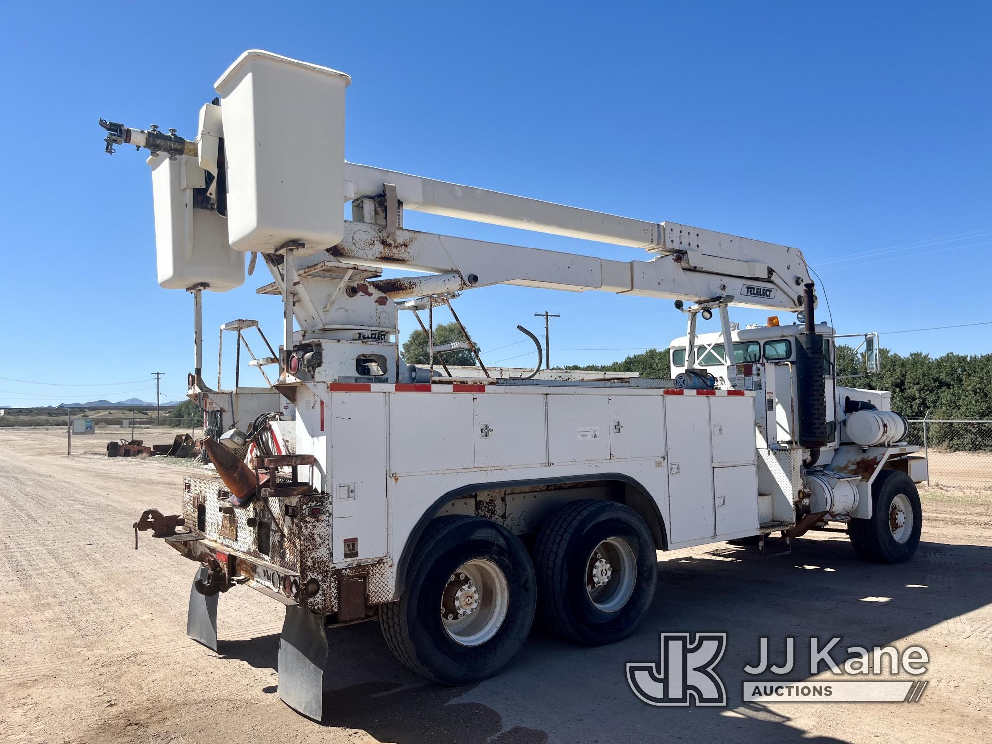 (Wellton, AZ) Telelect T5000, Material Handling Elevator Bucket Truck rear mounted on 1989 Oshkosh F