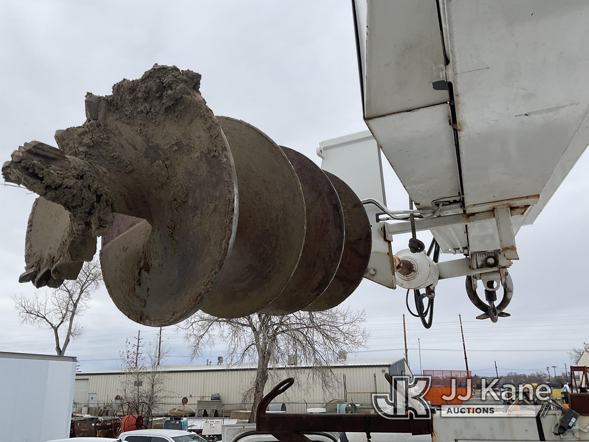 (Laurel, MT) Telelect General, Digger Derrick rear mounted on 2015 Freightliner 108SD 6x6 Flatbed/Ut