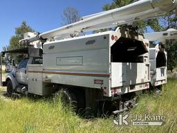 (Anderson, CA) Altec LR756, Over-Center Bucket mounted behind cab on 2013 Ford F750 Chipper Dump Tru
