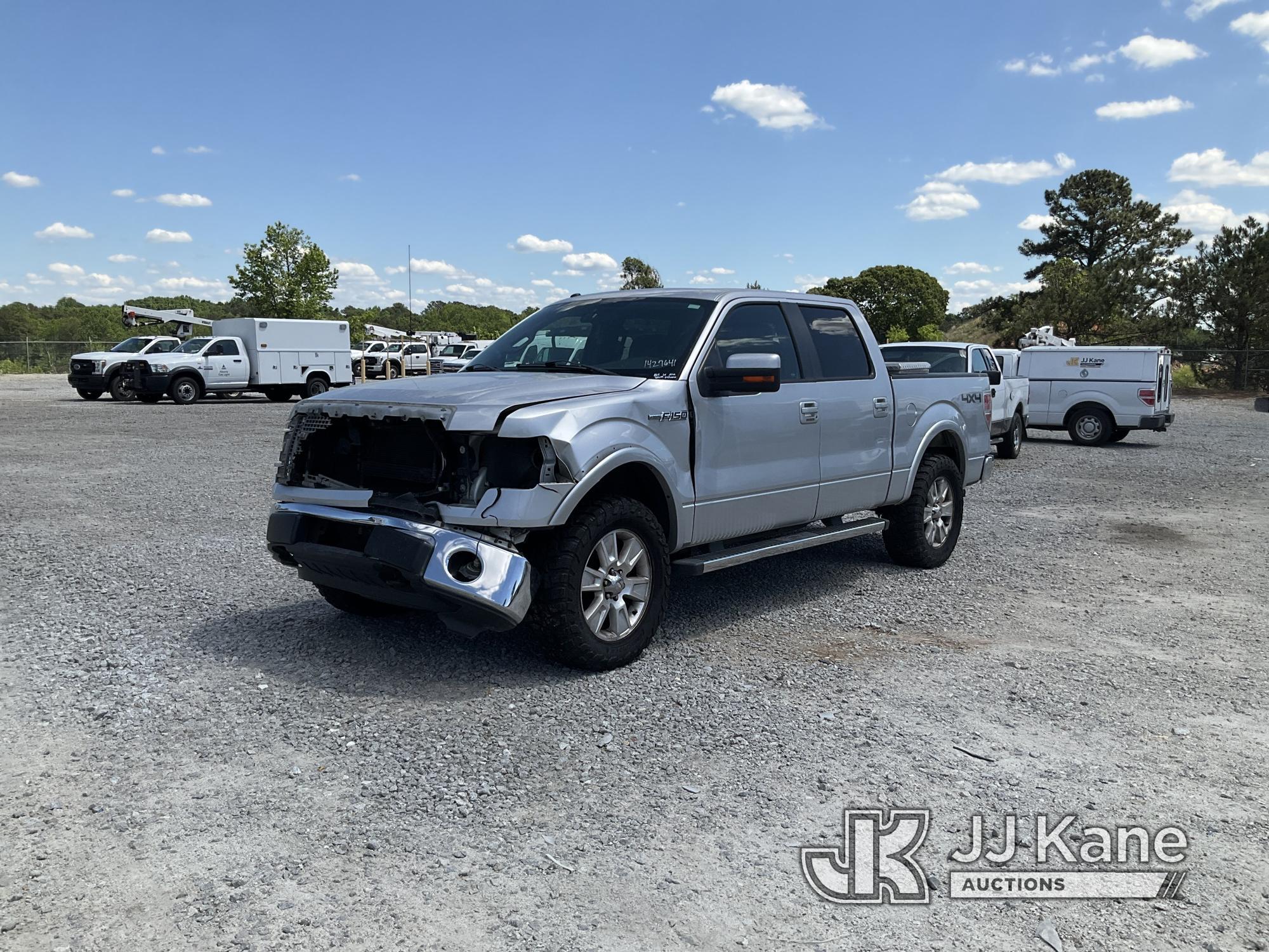 (Villa Rica, GA) 2012 Ford F150 4x4 Crew-Cab Pickup Truck Runs & Moves) (Wrecked, Front End Damage,