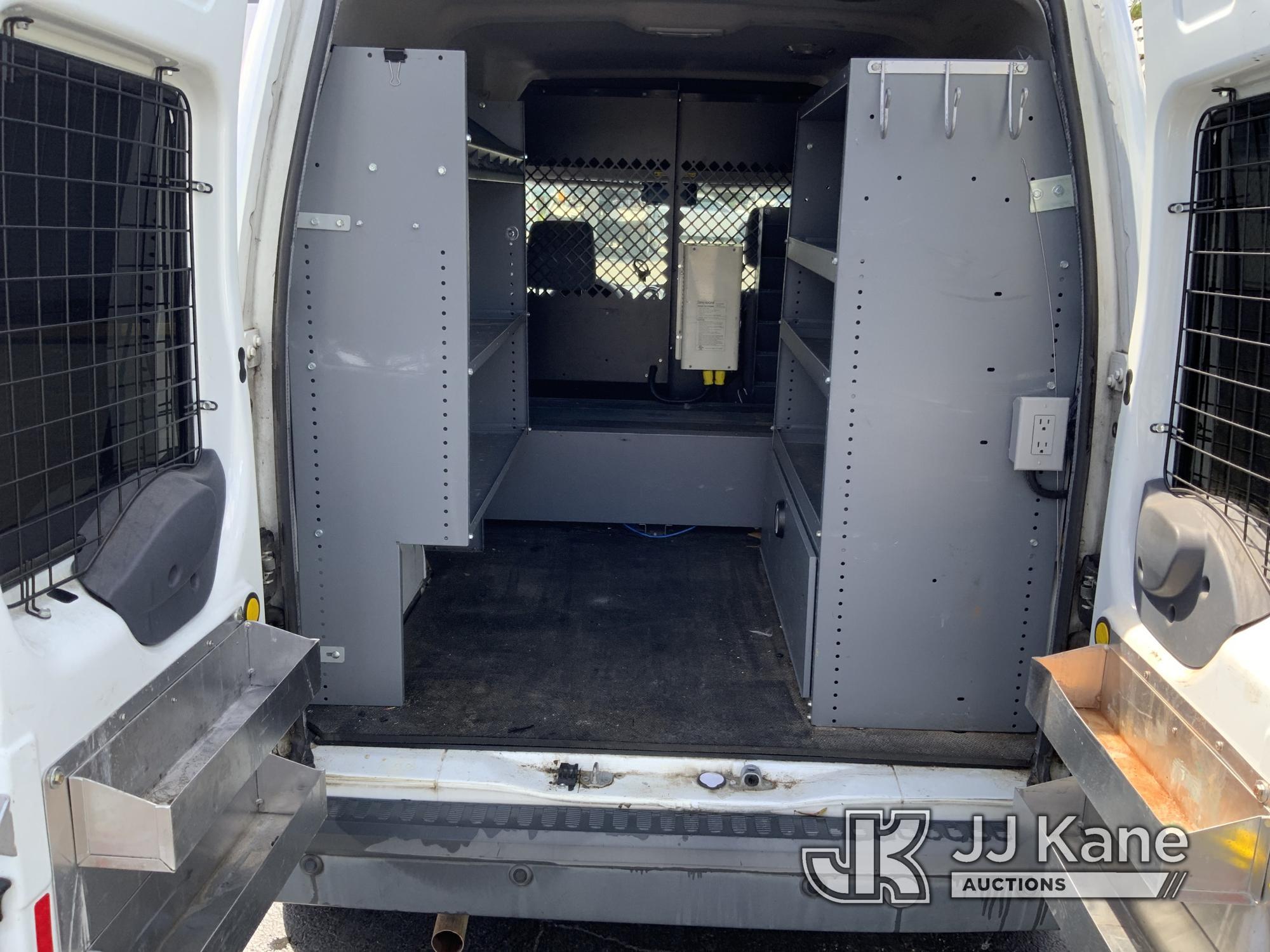 (Ocala, FL) 2013 Ford Transit Connect Mini Cargo Van Duke Unit) (Runs & Moves) (Jump To Start, Rust/