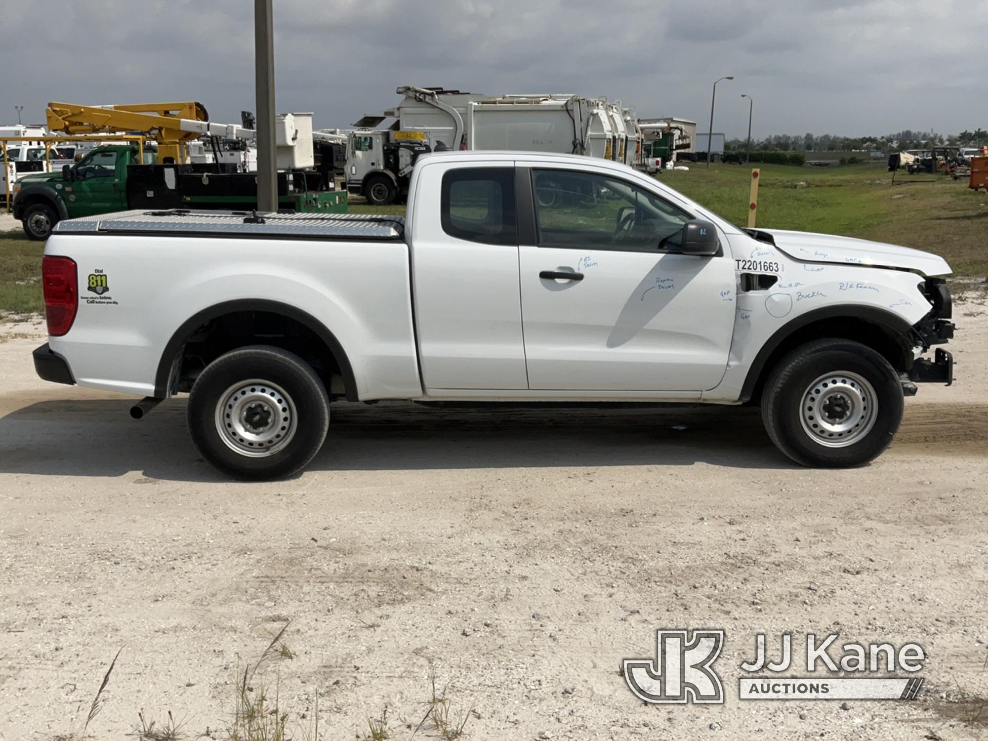 (Westlake, FL) 2022 Ford Ranger Extended-Cab Pickup Truck Runs & Moves, Vehicle Front End Wrecked, T