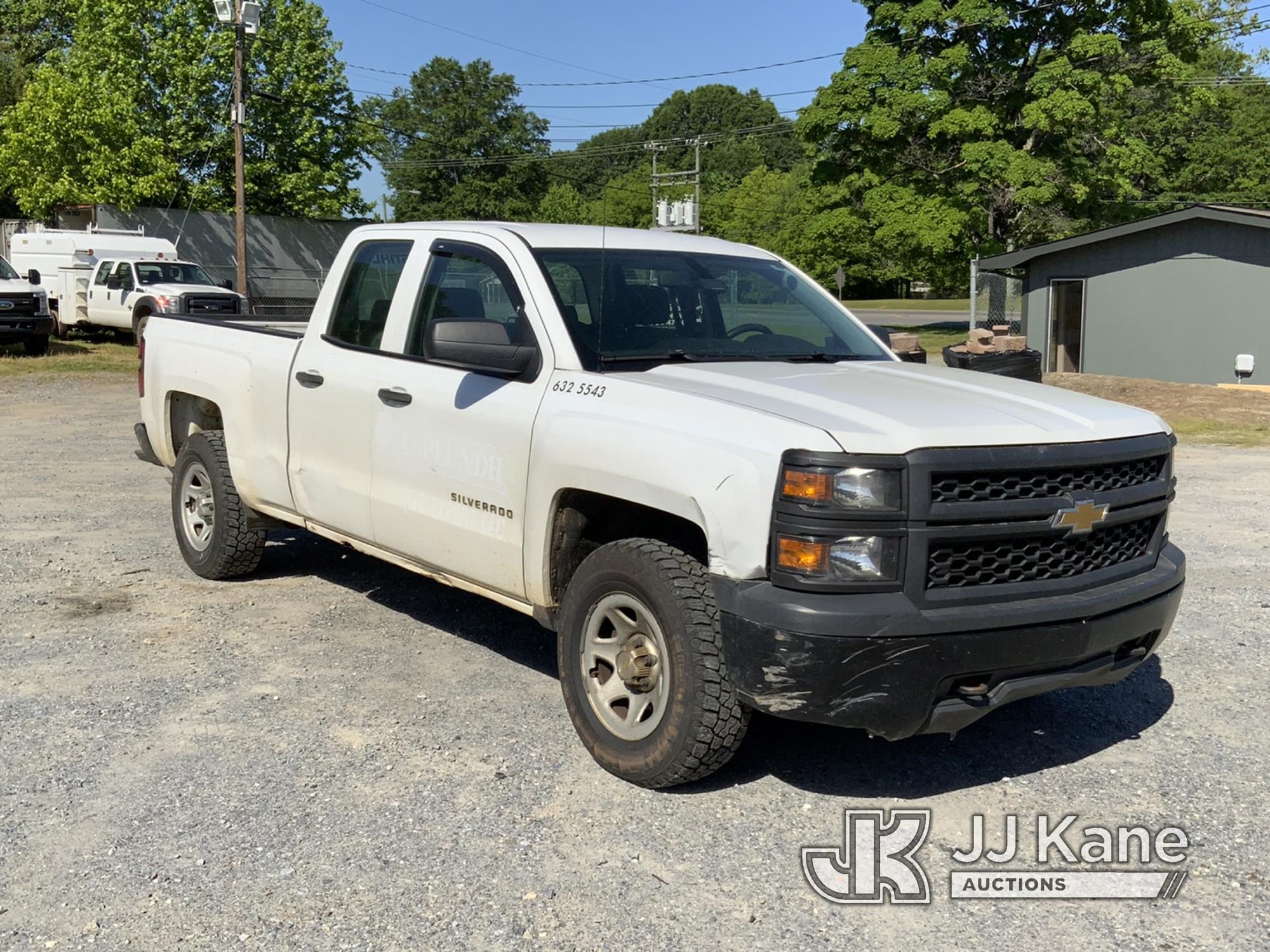 (Shelby, NC) 2015 Chevrolet Silverado 1500 4x4 Extended-Cab Pickup Truck Runs, Moves, Check Engine L