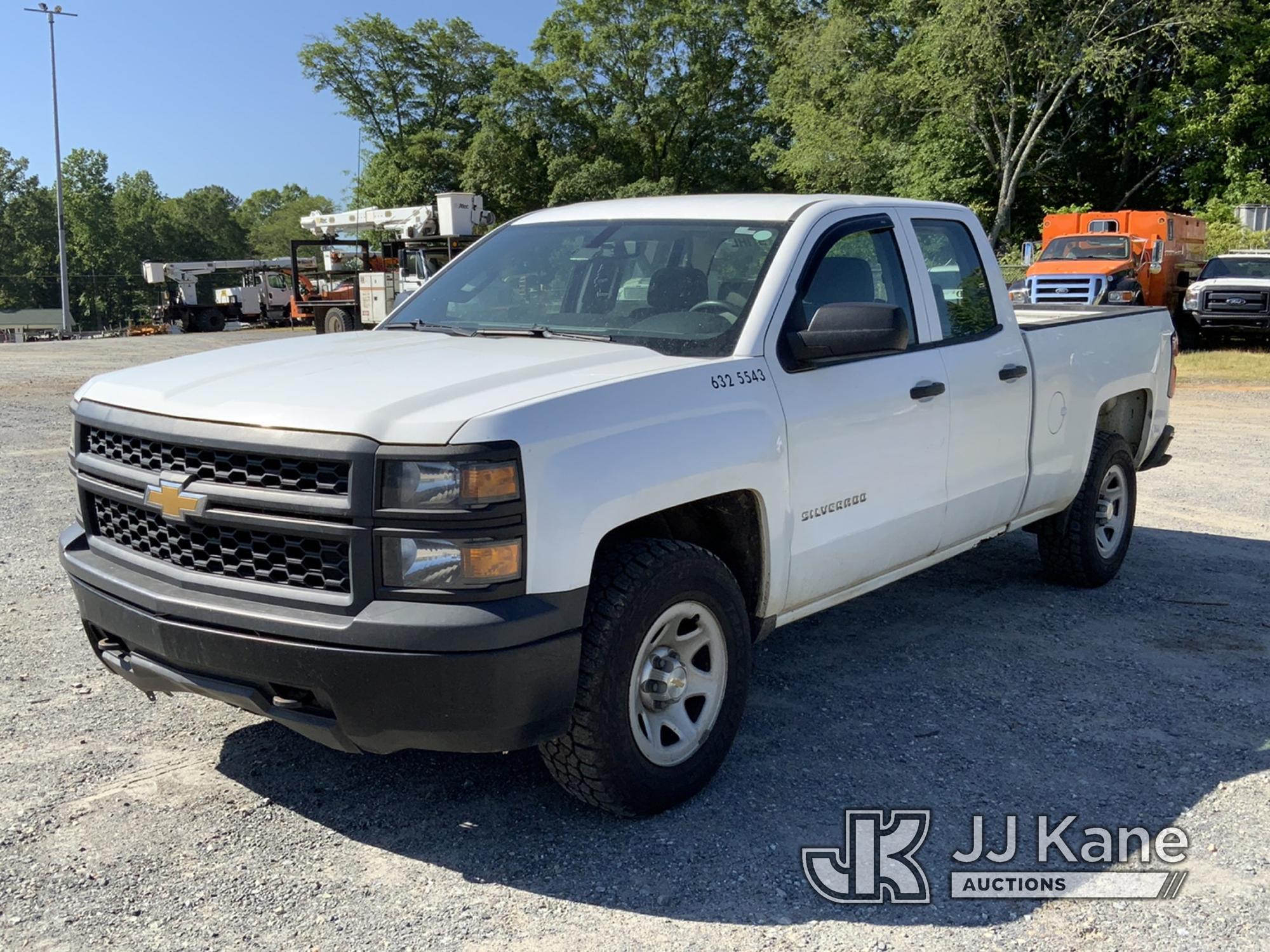 (Shelby, NC) 2015 Chevrolet Silverado 1500 4x4 Extended-Cab Pickup Truck Runs, Moves, Check Engine L