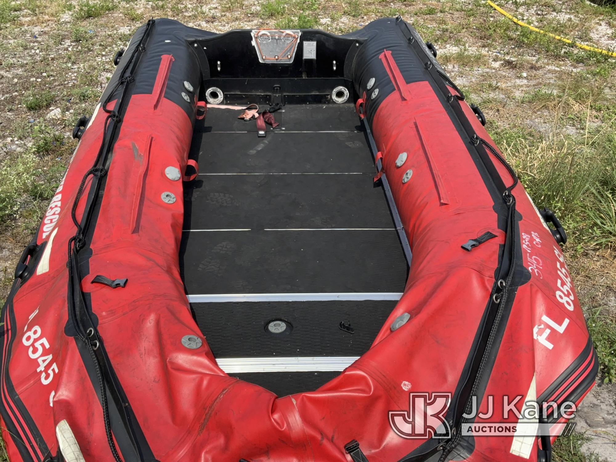 (Westlake, FL) 2018 RescueOne PRO-SA430 Inflatable Boat Seller States, Boat Will Need To Be Patched)