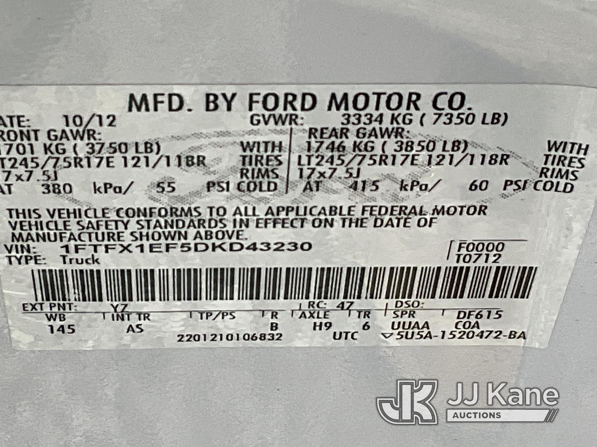(Verona, KY) 2013 Ford F150 4x4 Extended-Cab Pickup Truck Runs & Moves) (Runs Rough, Bad Battery, El