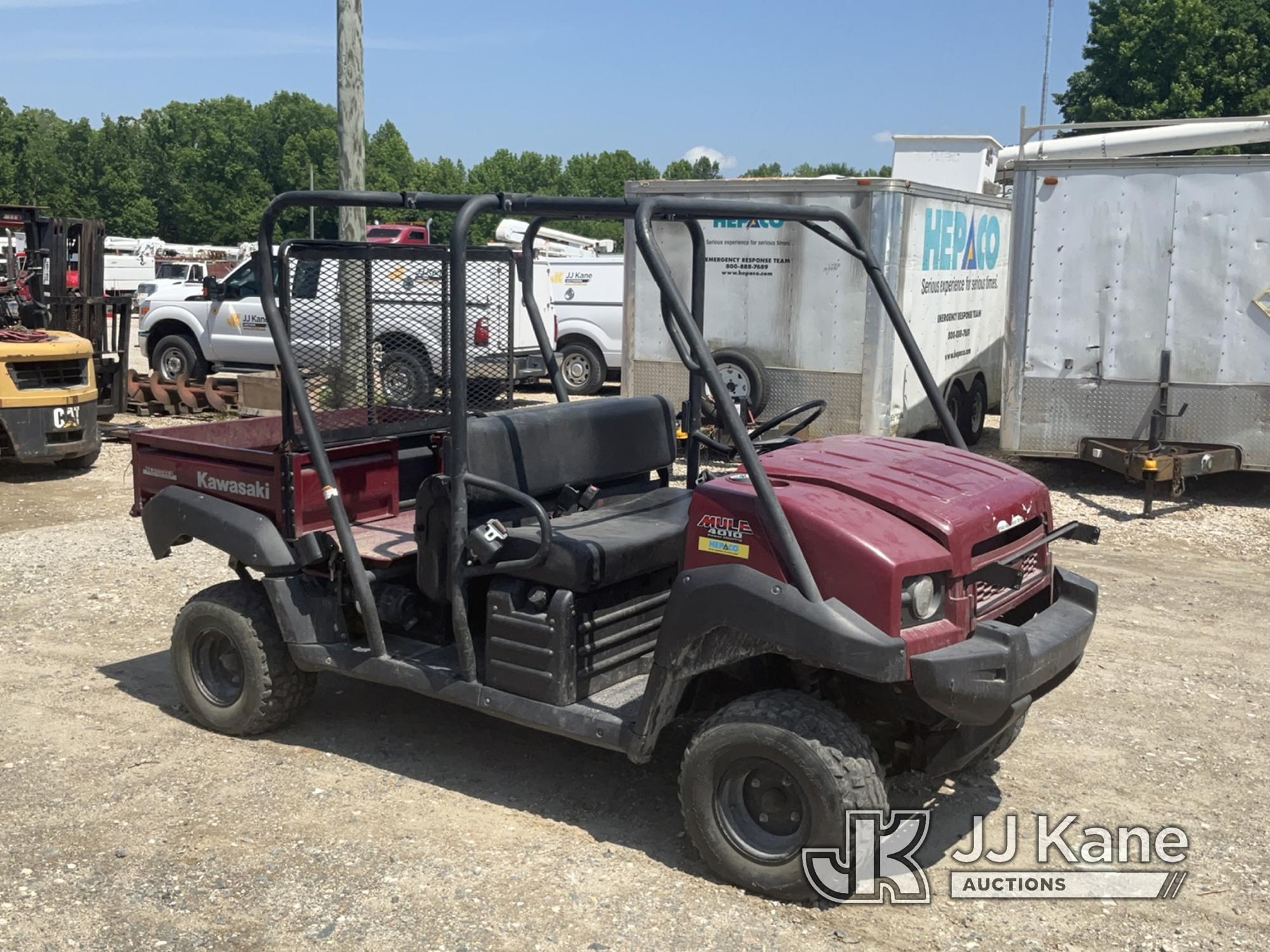 (Charlotte, NC) 2009 Kawasaki 4010 Mule 4x4 Crew-Cab Yard Cart Runs & Moves) (Jump To Start, Trans I