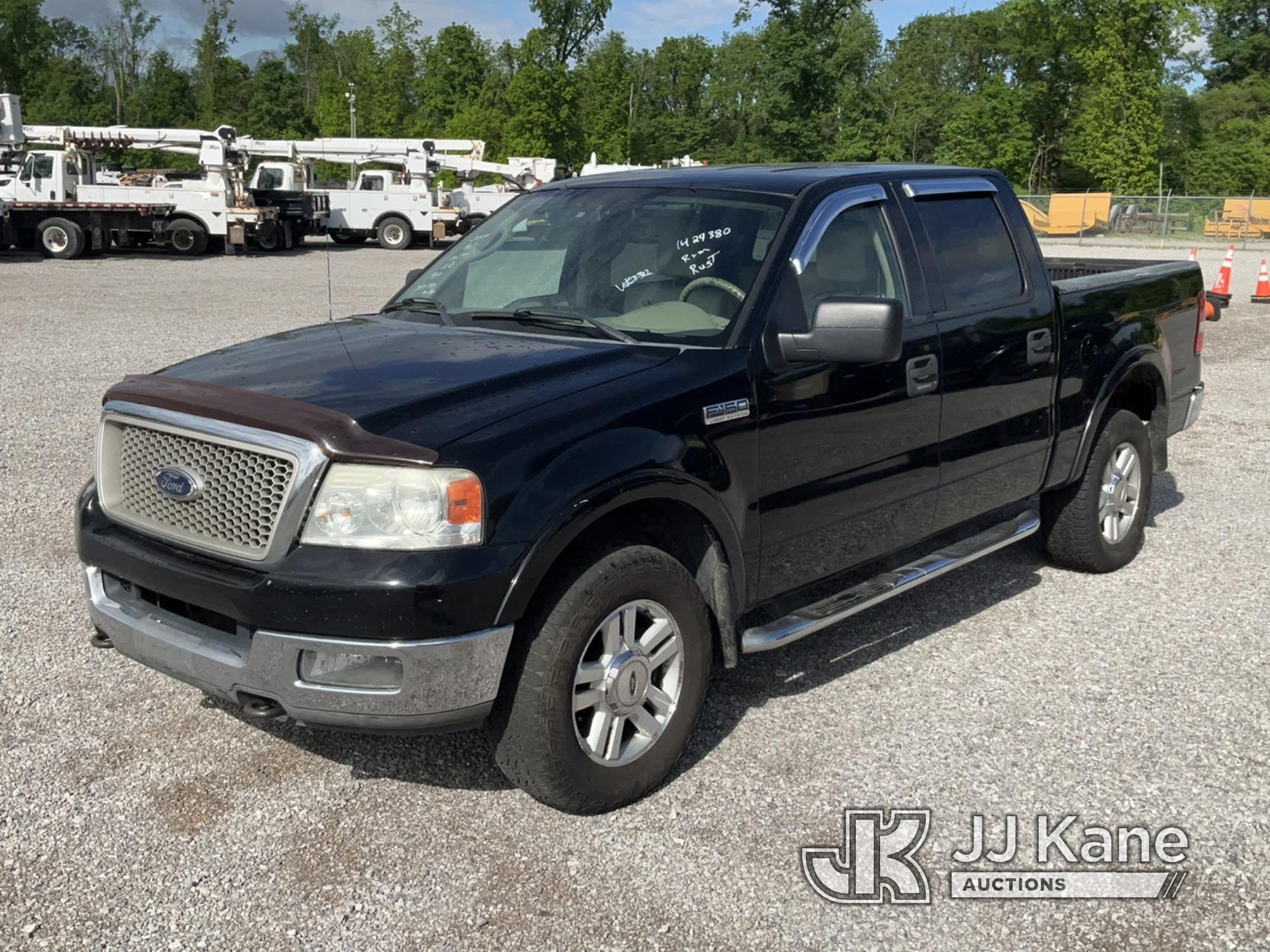 (Verona, KY) 2004 Ford F150 4x4 Crew-Cab Pickup Truck Runs & Moves) (Check Engine Light On, Rust Dam