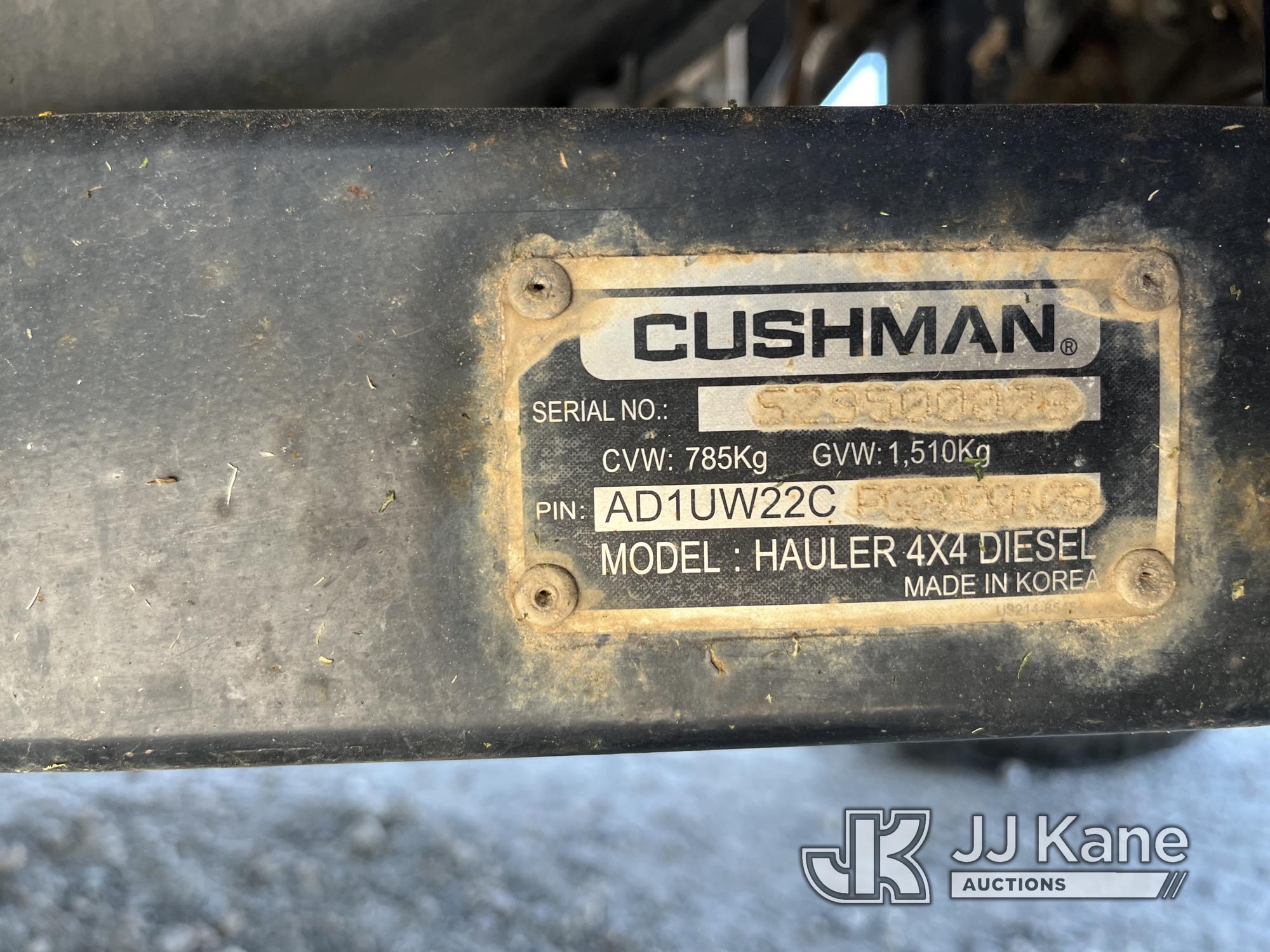 (Chester, VA) 2016 Cushman Hauler 1600XD 4x4 Utility Vehicle Runs & Moves) (Seller States: Engine Ov