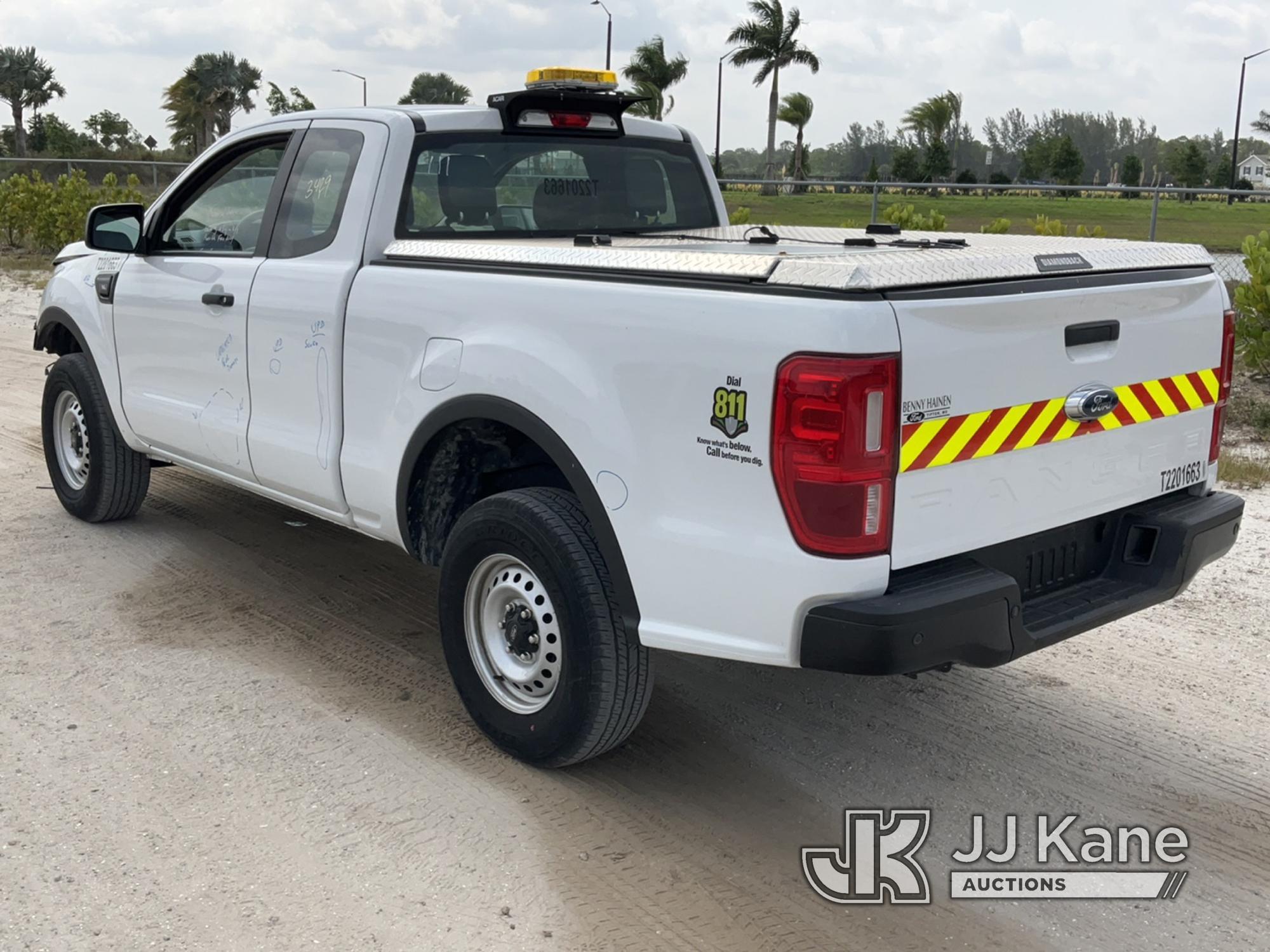 (Westlake, FL) 2022 Ford Ranger Extended-Cab Pickup Truck Runs & Moves, Vehicle Front End Wrecked, T