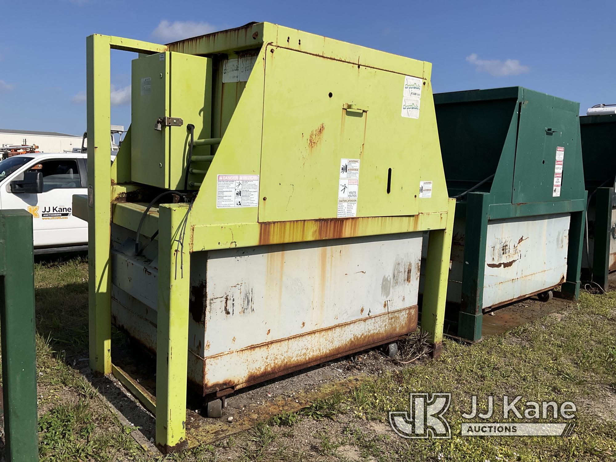 (Westlake, FL) Marathon 3CY SOLAR Trash Compactor Body Damage & Rust, Operating Condition Unknown