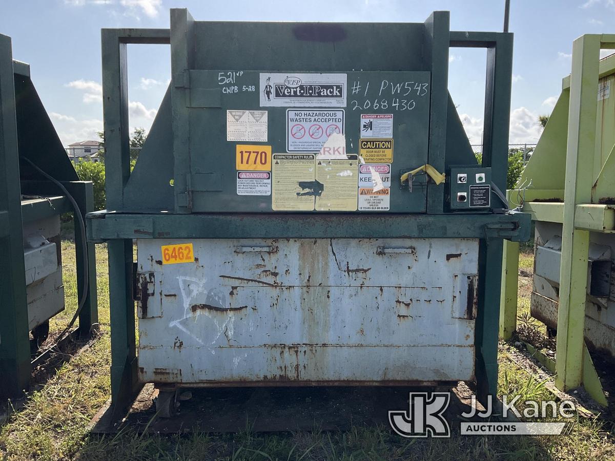 (Westlake, FL) Marathon VTP-3YD Trash Compactor Body Damage & Rust, Operating Condition Unknown