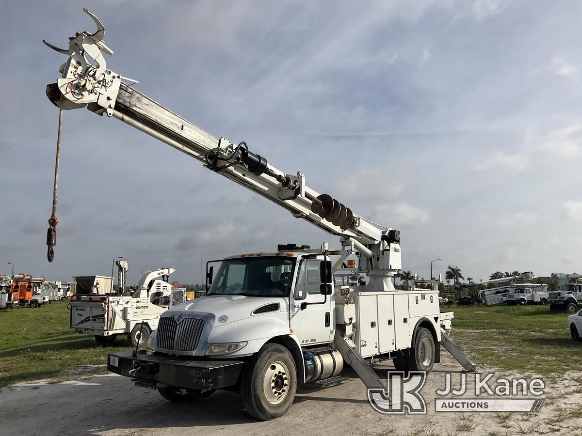 (Westlake, FL) Altec DM47B-TR, Digger Derrick rear mounted on 2017 International 4300 Utility Truck