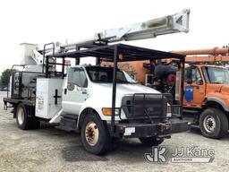 (Villa Rica, GA) Terex XT60/70, Over-Center Elevator Bucket Truck rear mounted on 2011 Ford F750 Fla