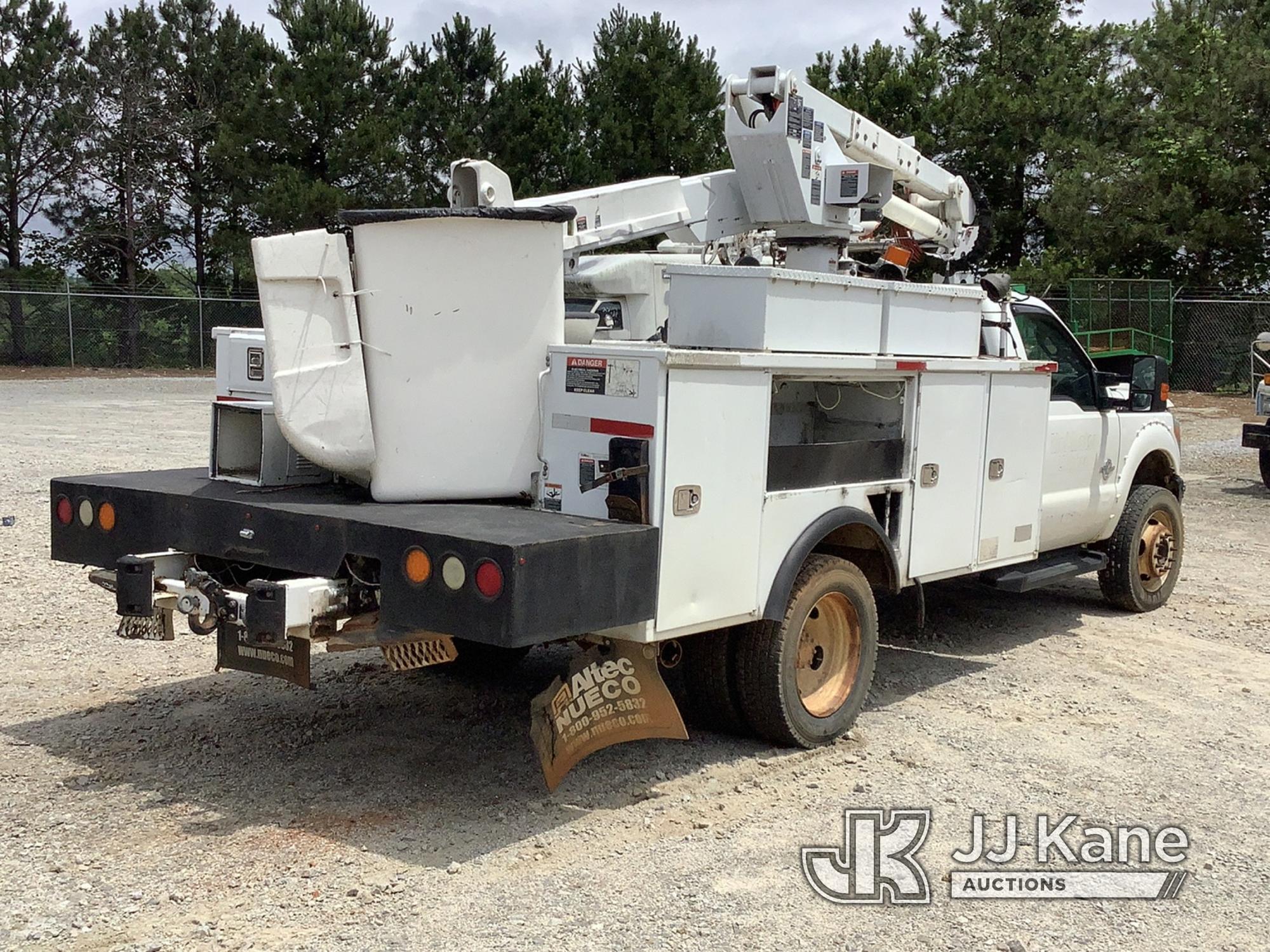 (Villa Rica, GA) Altec AT37G, Articulating & Telescopic Bucket mounted behind cab on 2011 Ford F550