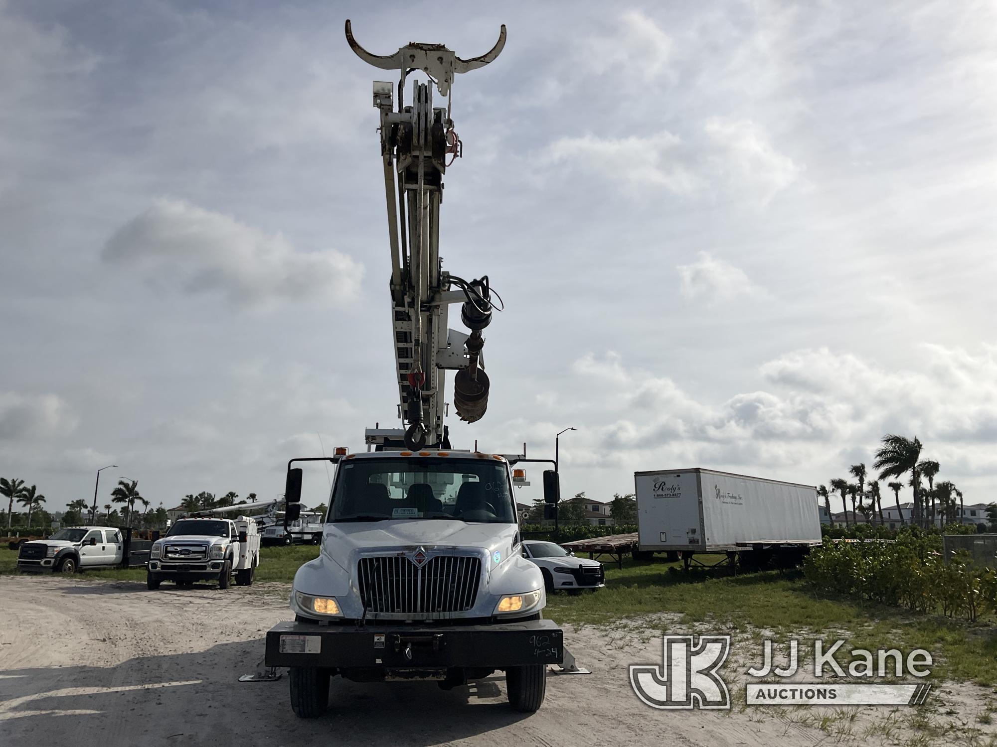 (Westlake, FL) Altec DM47B-TR, Digger Derrick rear mounted on 2017 International 4300 Utility Truck