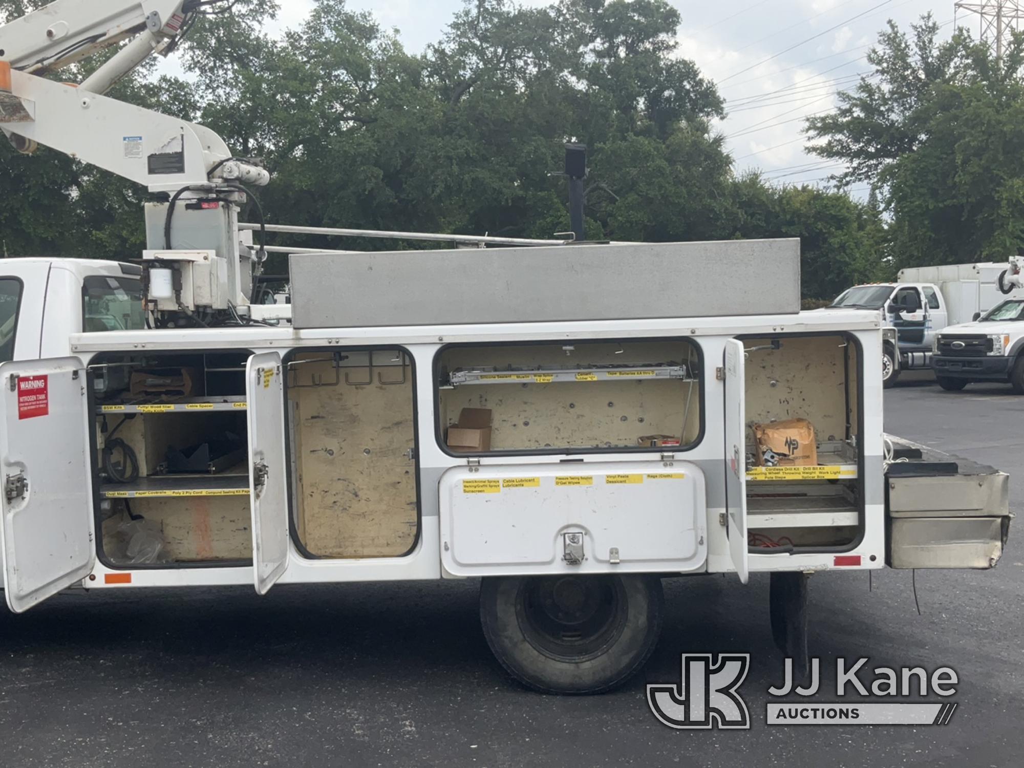 (Tampa, FL) Versalift TEL29N, Telescopic Non-Insulated Bucket Truck mounted behind cab on 2008 Ford