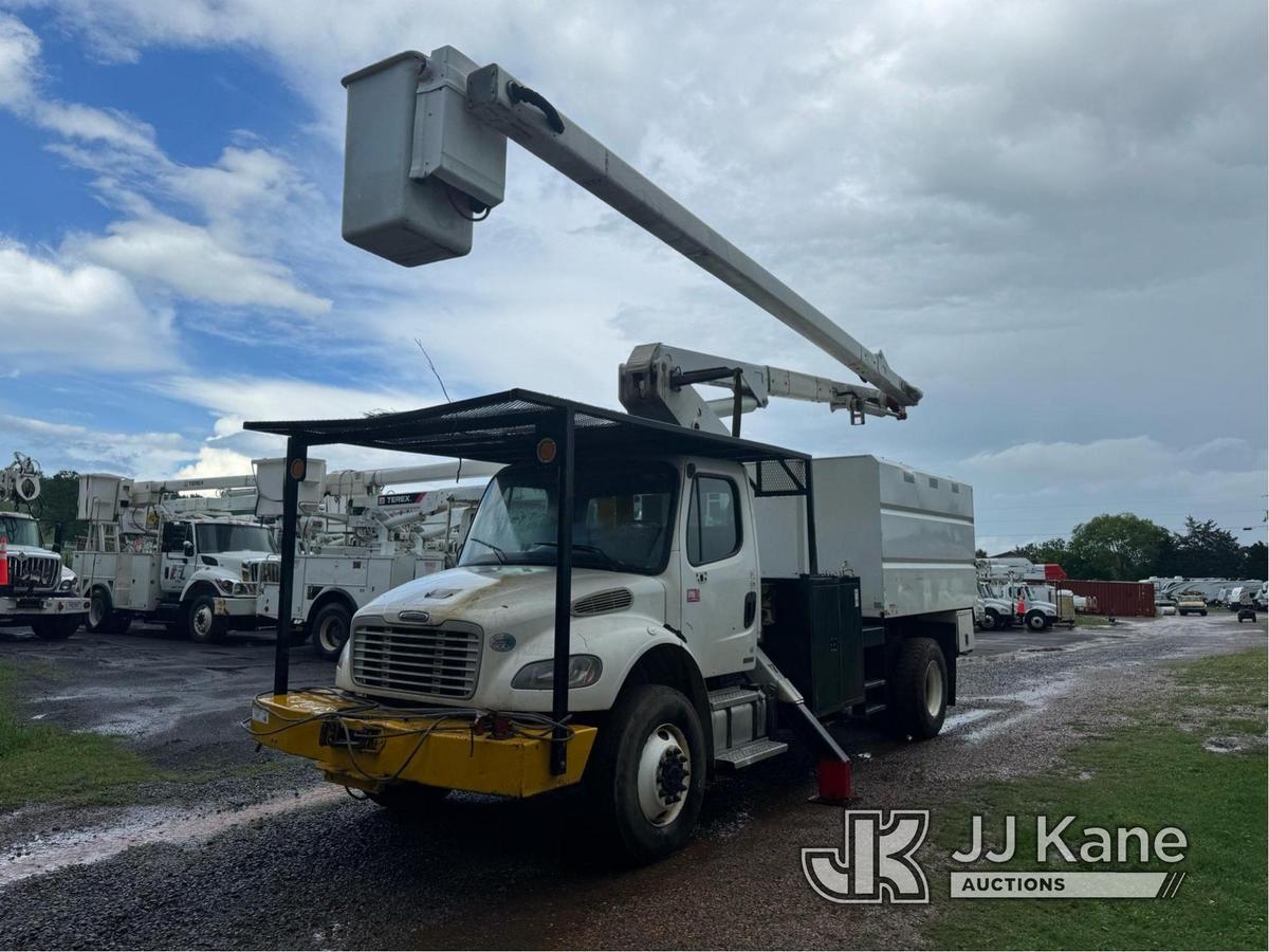 (Kodak, TN) HiRanger XT60, Over-Center Bucket Truck mounted behind cab on 2011 Freightliner M2 106 C