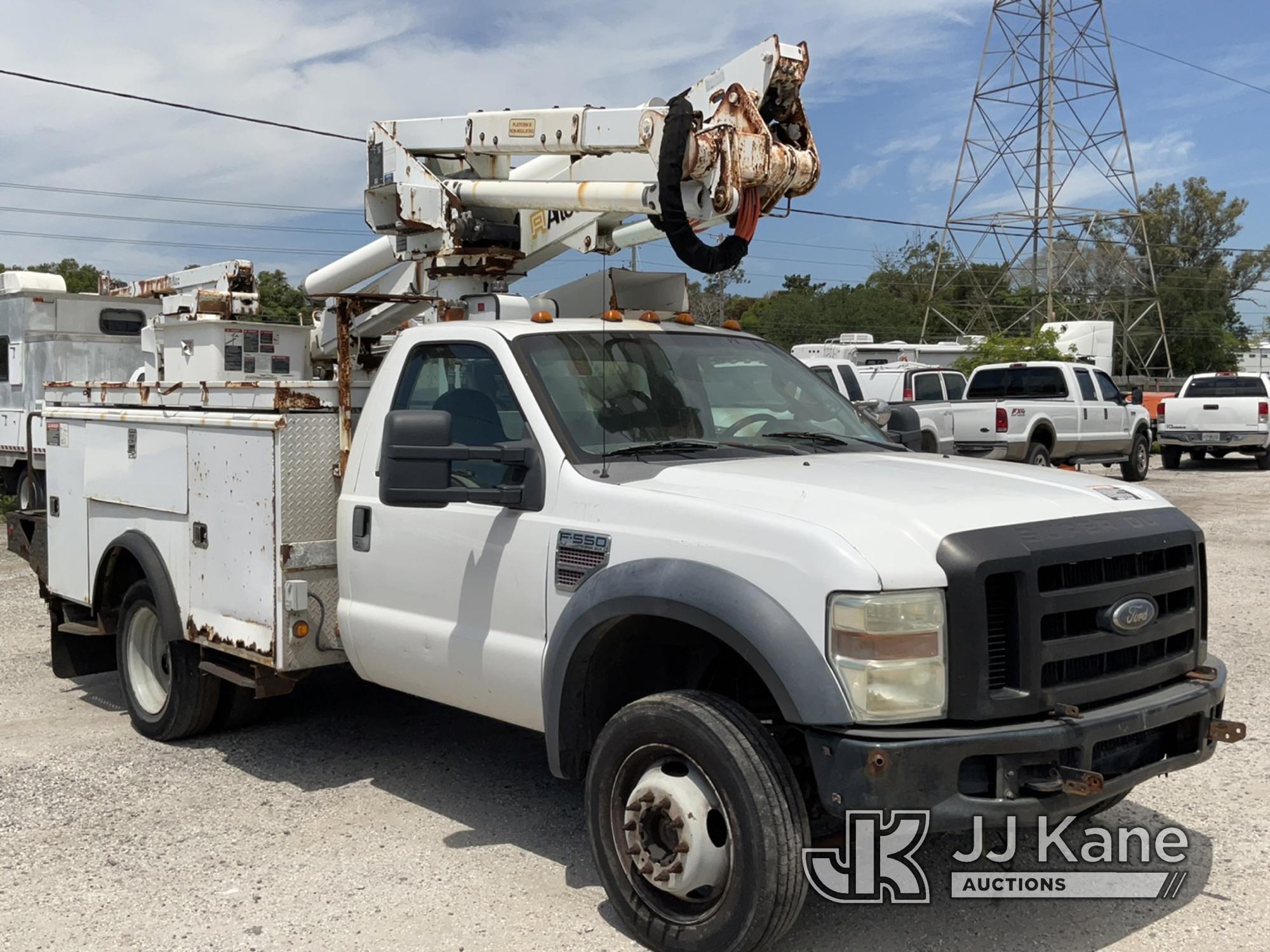 (Clearwater, FL) Altec AT37G, Articulating & Telescopic Bucket mounted behind cab on 2008 Ford F550