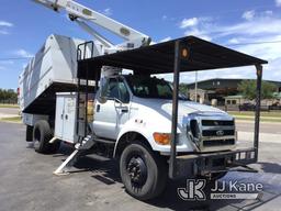 (Ocala, FL) Altec LR756, Over-Center Bucket Truck mounted behind cab on 2013 Ford F750 Chipper Dump